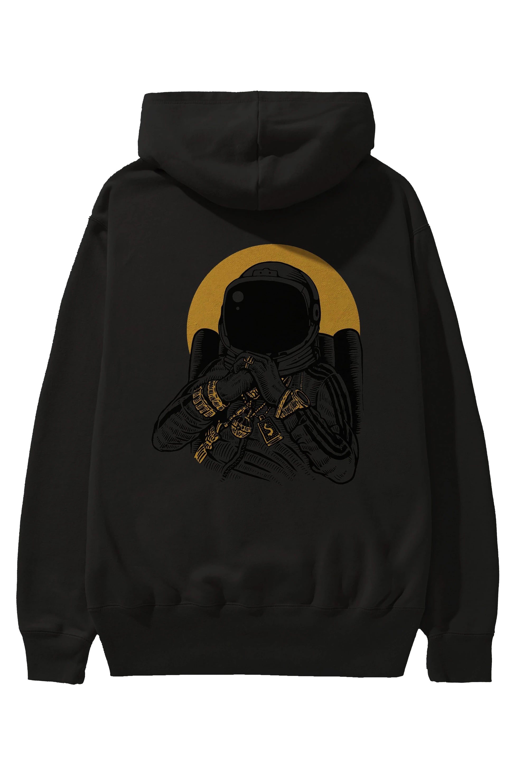 Space Dee Jay Arka Baskılı Hoodie Oversize Kapüşonlu Sweatshirt Erkek Kadın Unisex