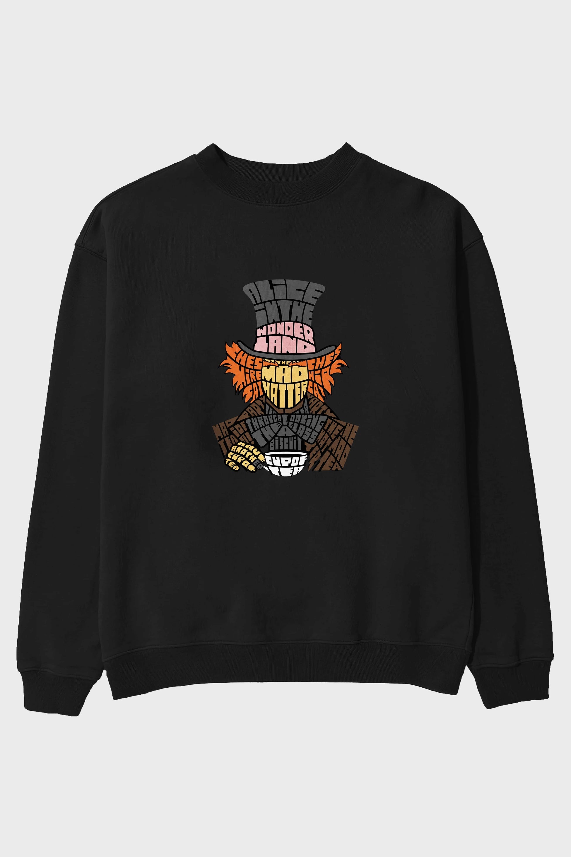 Madhatter Ön Baskılı Oversize Sweatshirt Erkek Kadın Unisex