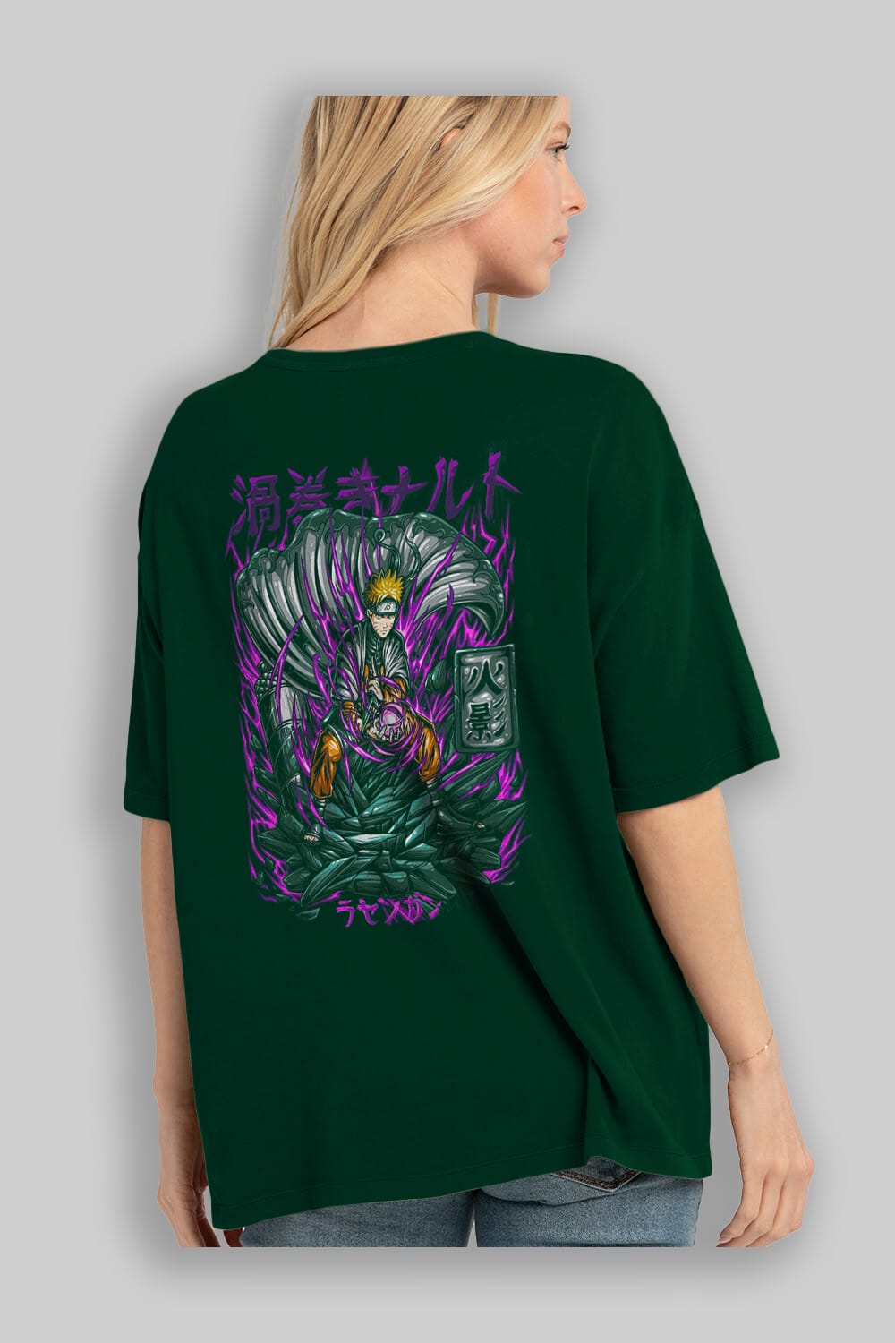NARUTO Anime Arka Baskılı Oversize t-shirt Erkek Kadın Unisex