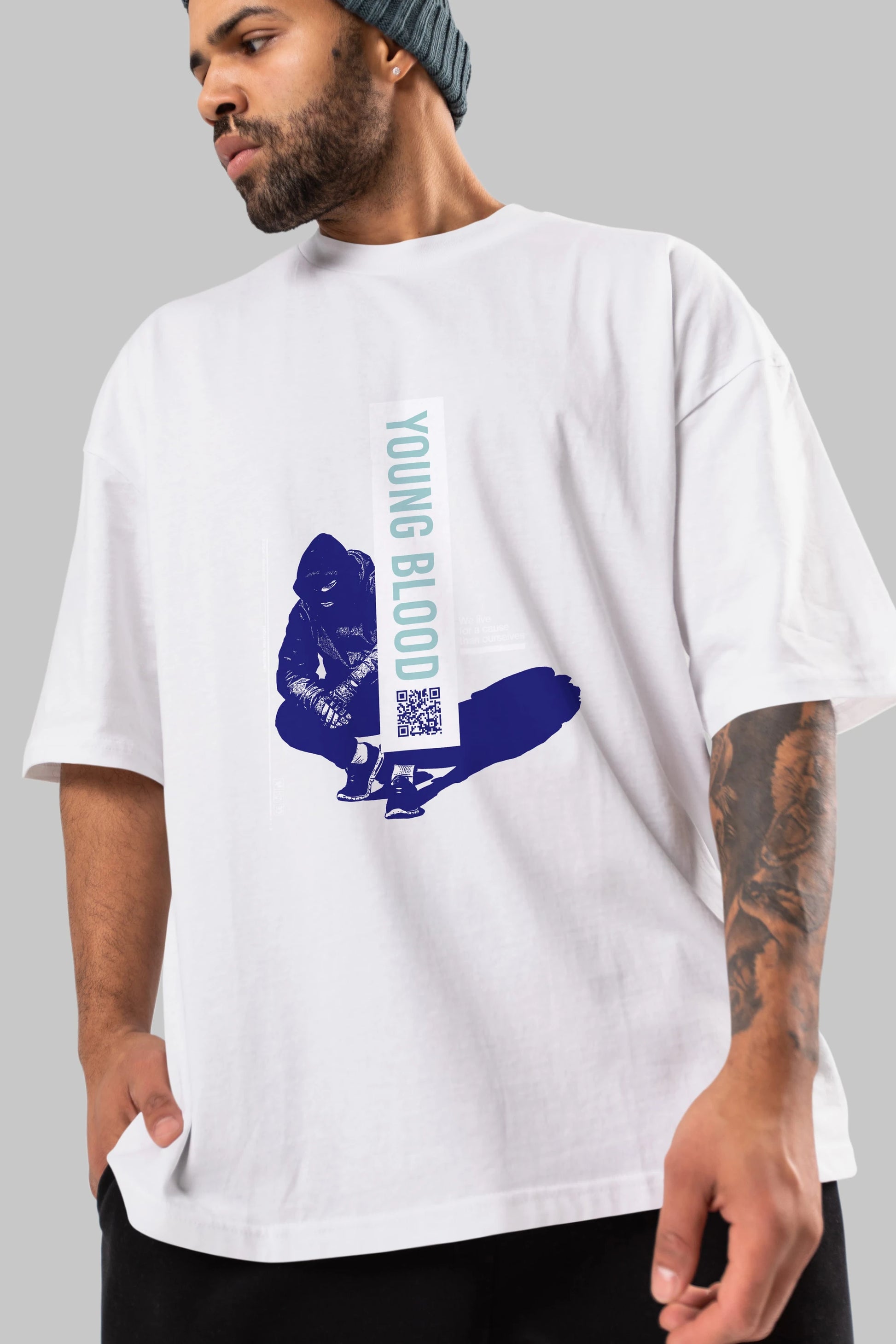 Young Blood Ön Baskılı Oversize t-shirt Erkek Kadın Unisex