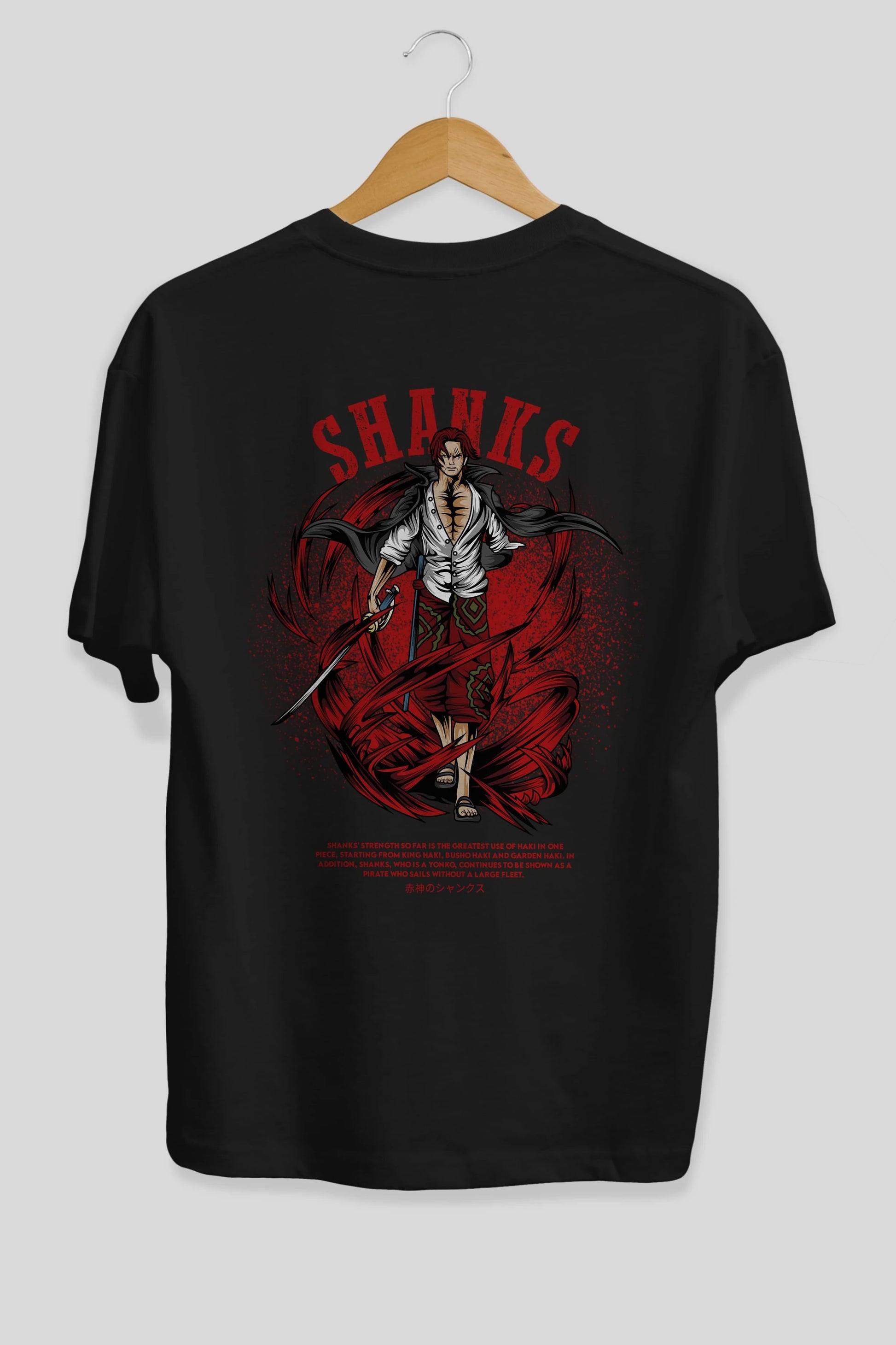 Shanks Anime Arka Baskılı Oversize t-shirt Erkek Kadın Unisex