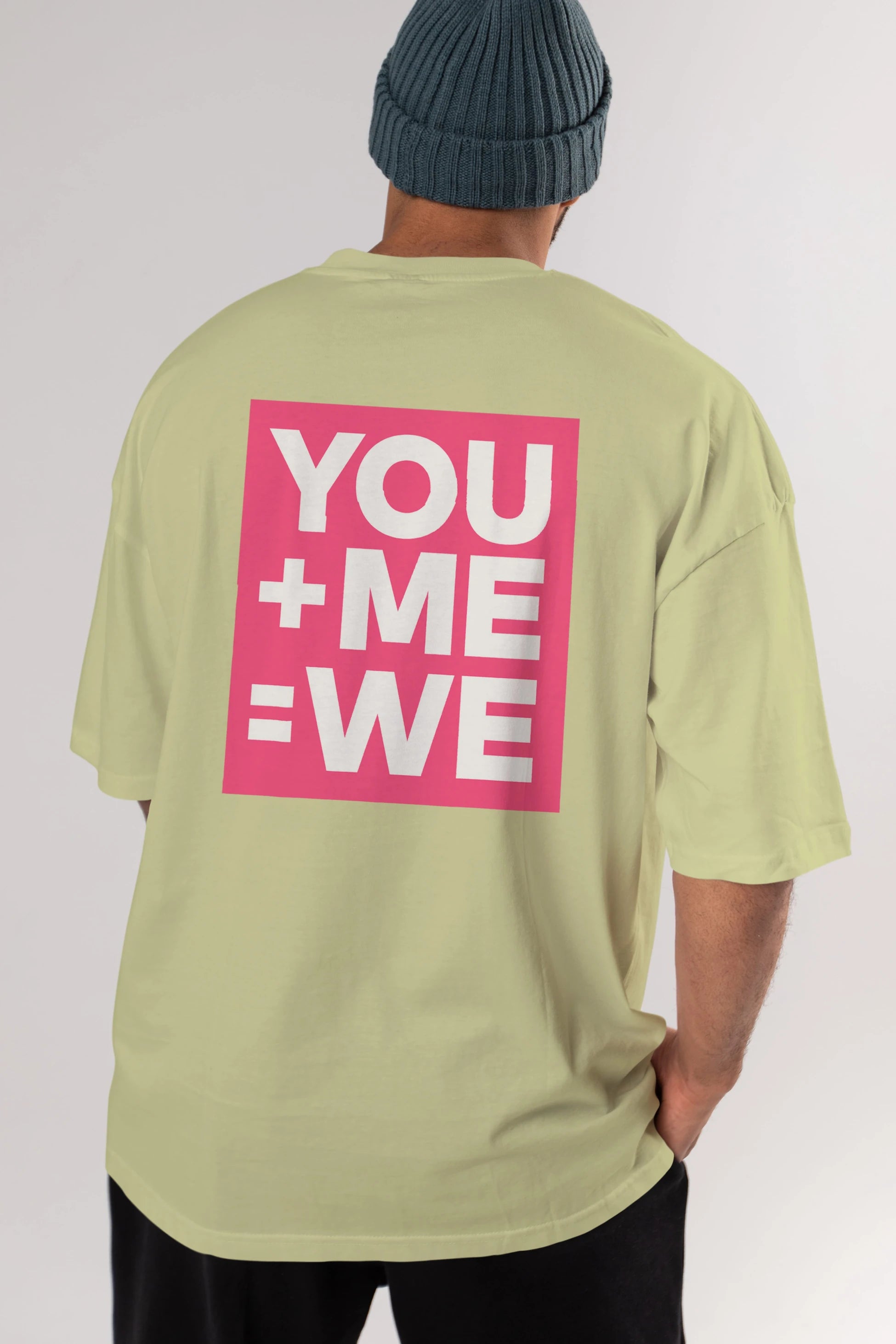 You Me We Yazılı Arka Baskılı Oversize t-shirt Erkek Kadın Unisex