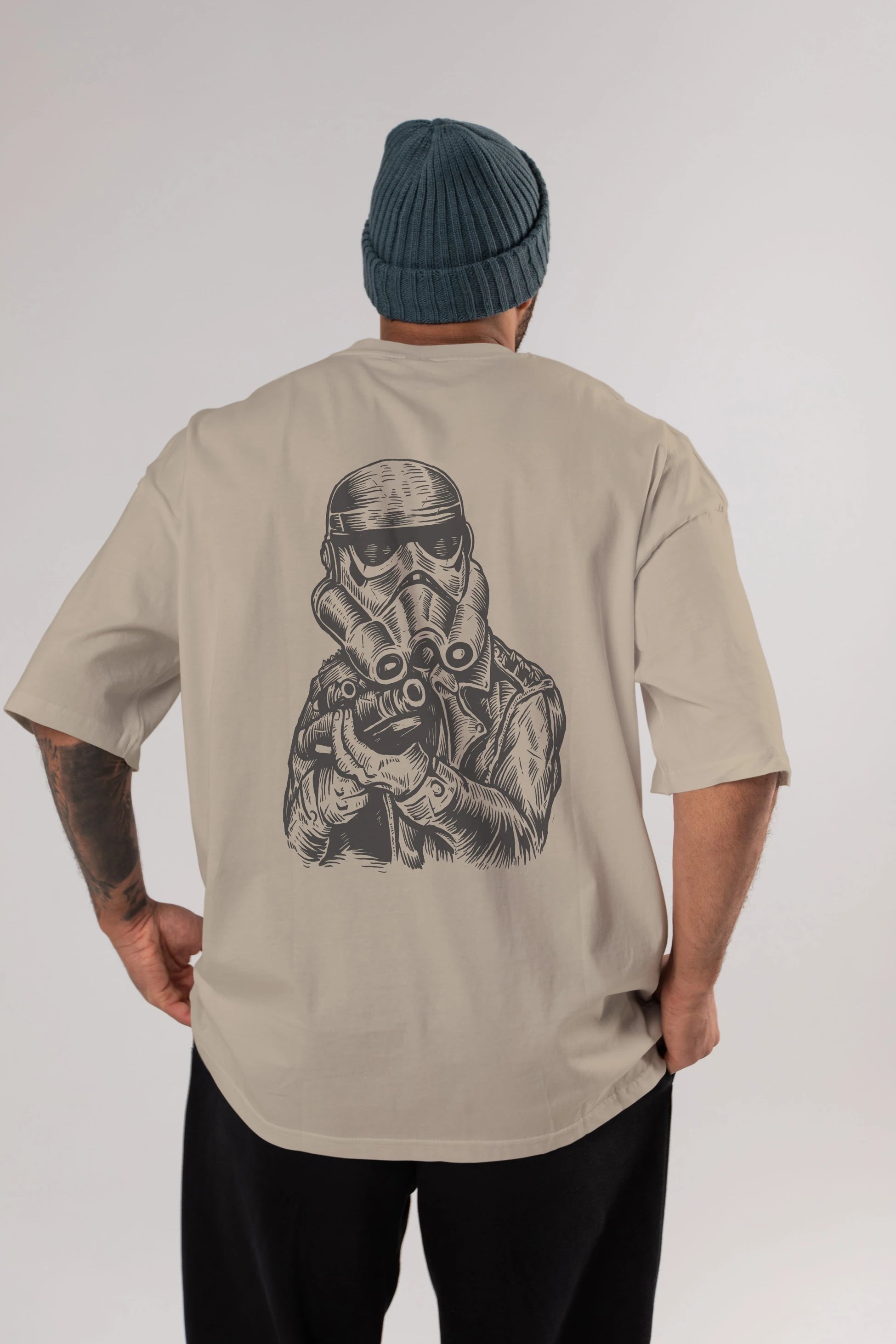 Punktrooper Arka Baskılı Oversize t-shirt Erkek Kadın Unisex %100 Pamuk