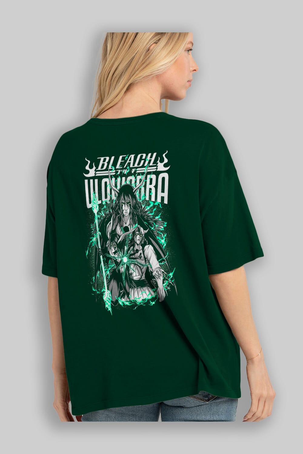 BLEACH(ULQUIARRA) Anime Arka Baskılı Oversize t-shirt Erkek Kadın Unisex