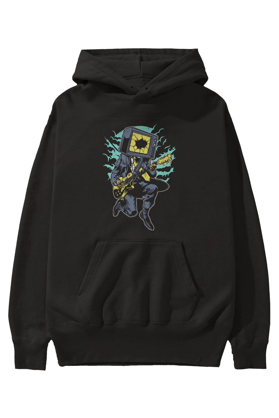 Death Rock Ön Baskılı Hoodie Oversize Kapüşonlu Sweatshirt Erkek Kadın Unisex