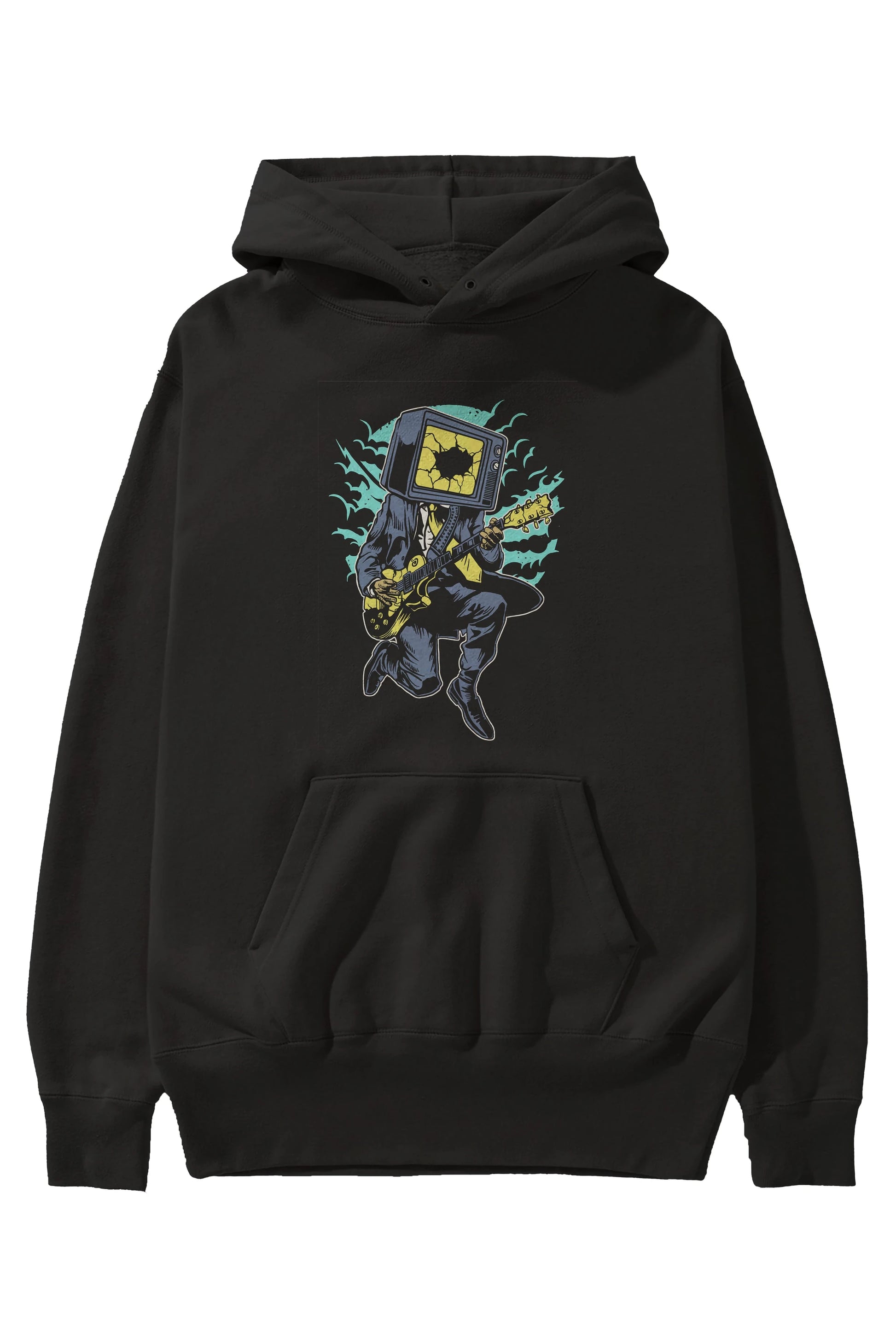 Death Rock Ön Baskılı Hoodie Oversize Kapüşonlu Sweatshirt Erkek Kadın Unisex