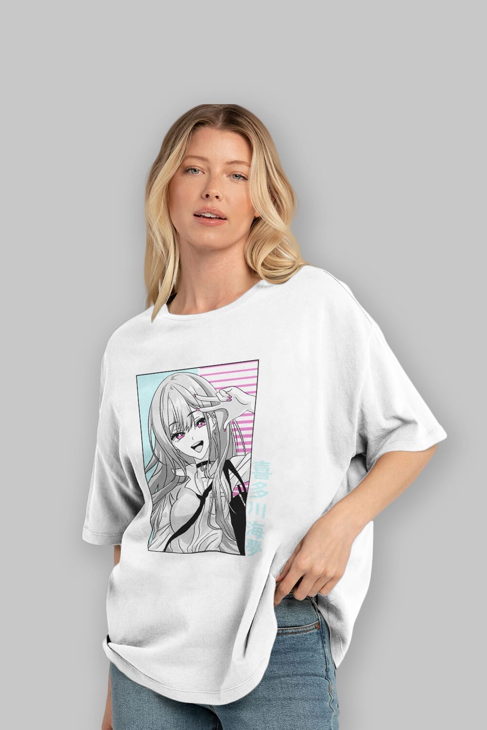 Marin Kitagawa 1 Anime Ön Baskılı Oversize t-shirt %100 pamuk Erkek Kadın Unisex