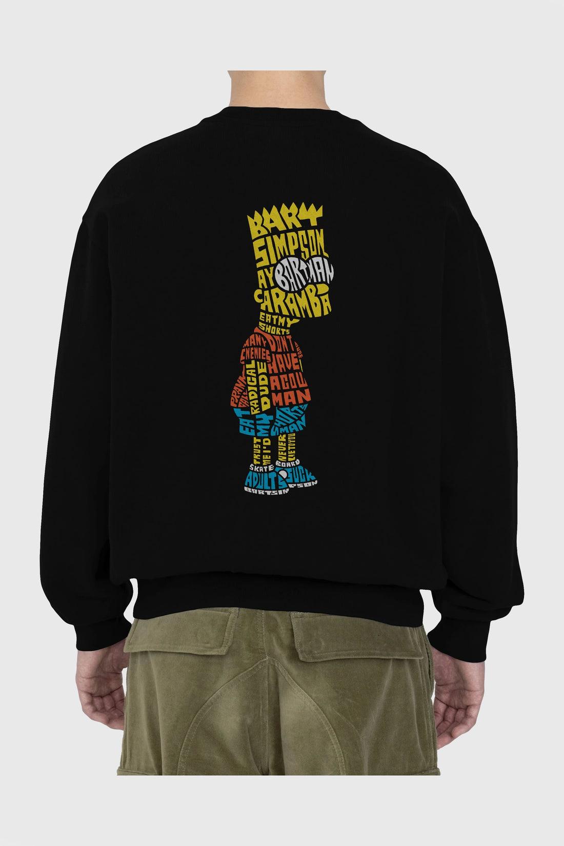 Bart Simpson Arka Baskılı Oversize Sweatshirt Erkek Kadın Unisex