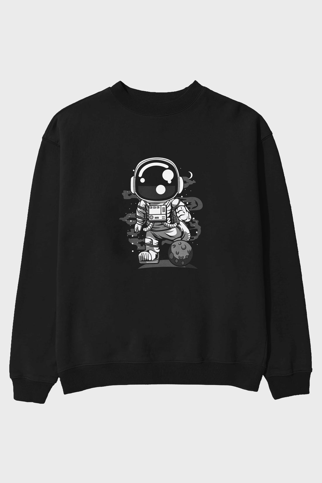 Astronaut Soccer Ön Baskılı Oversize Sweatshirt Erkek Kadın Unisex
