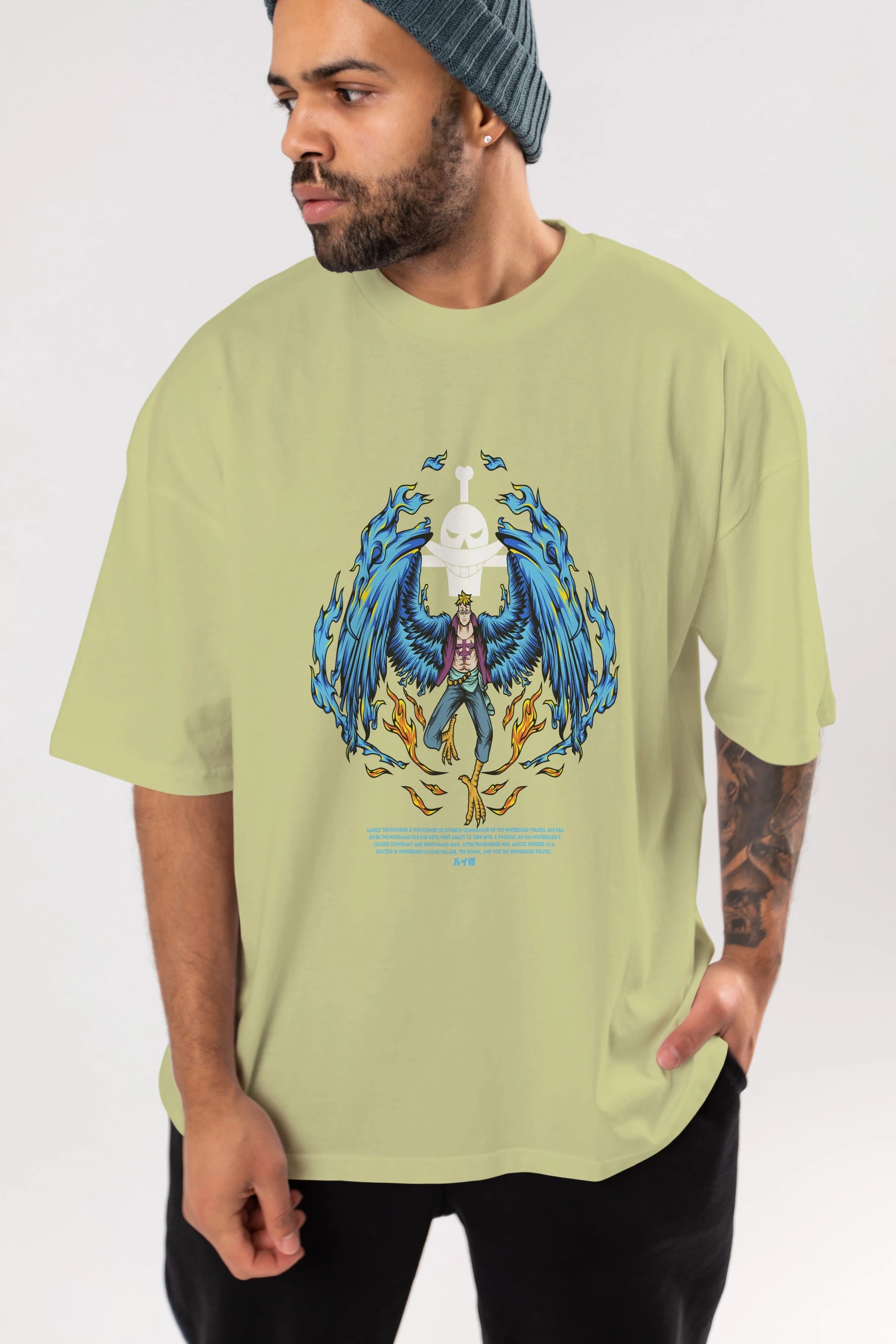 Marco Anime Ön Baskılı Oversize t-shirt %100 pamuk Erkek Kadın Unisex