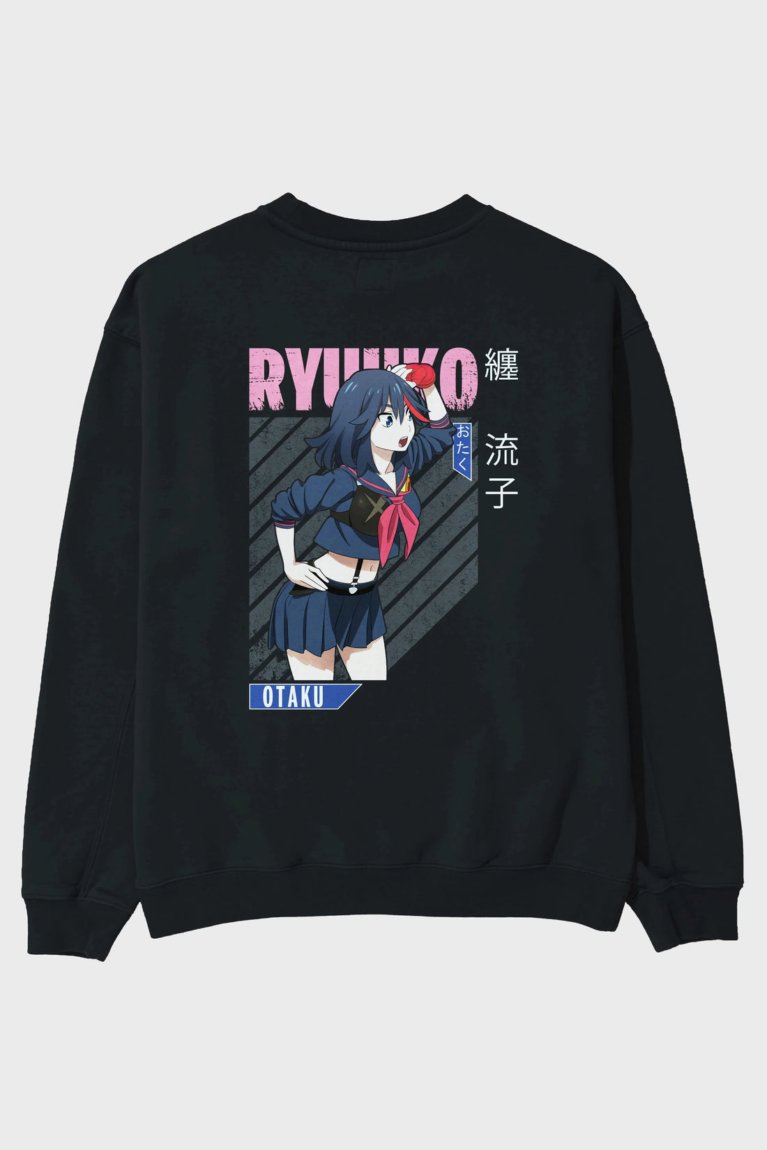 Ryuuko Matoi 6 Anime Arka Baskılı Oversize Sweatshirt Erkek Kadın Unisex