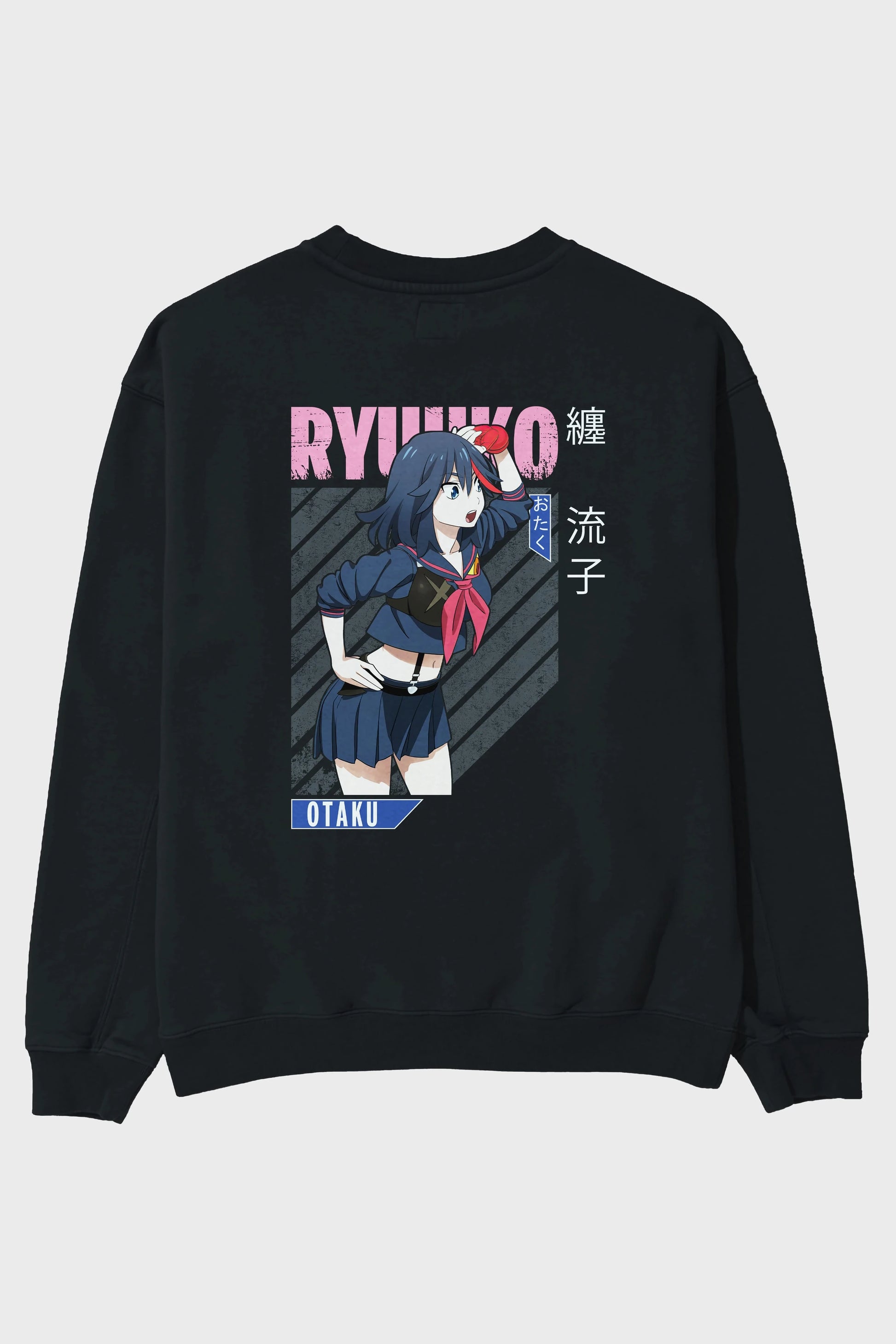 Ryuuko Matoi 6 Anime Arka Baskılı Oversize Sweatshirt Erkek Kadın Unisex