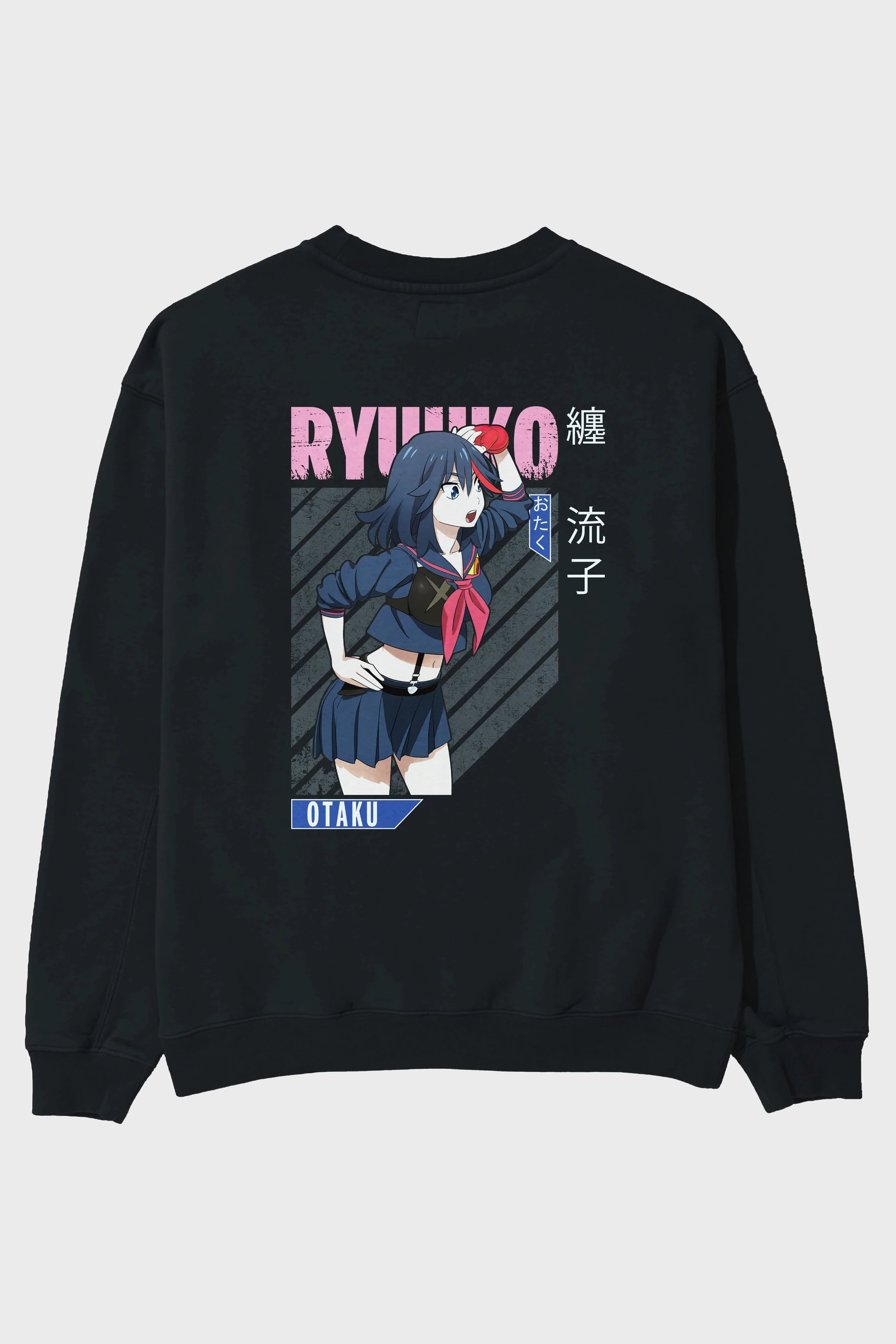 Ryuuko Matoi 6 Anime Arka Baskılı Oversize Sweatshirt Erkek Kadın Unisex