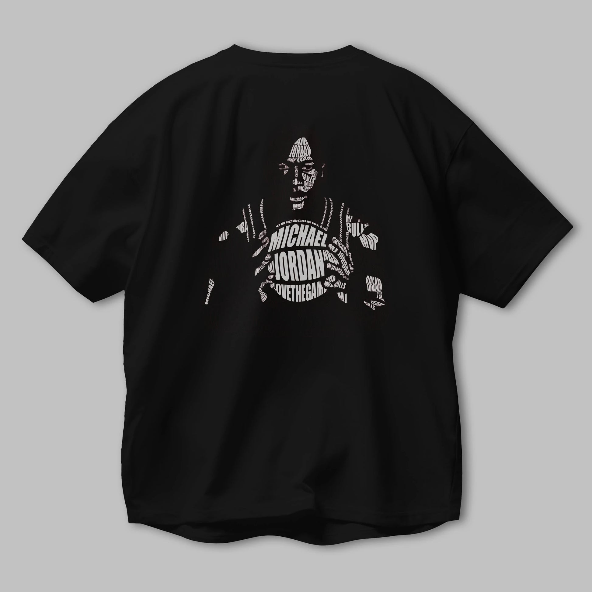 Michael Jordan Calligram Arka Baskılı Oversize t-shirt %100 pamuk Erkek Kadın Unisex