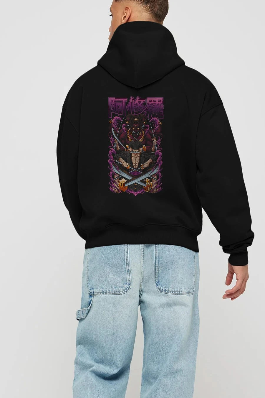 Roronoa Zoro 1 Anime Arka Baskılı Hoodie Oversize Kapüşonlu Sweatshirt Erkek Kadın Unisex