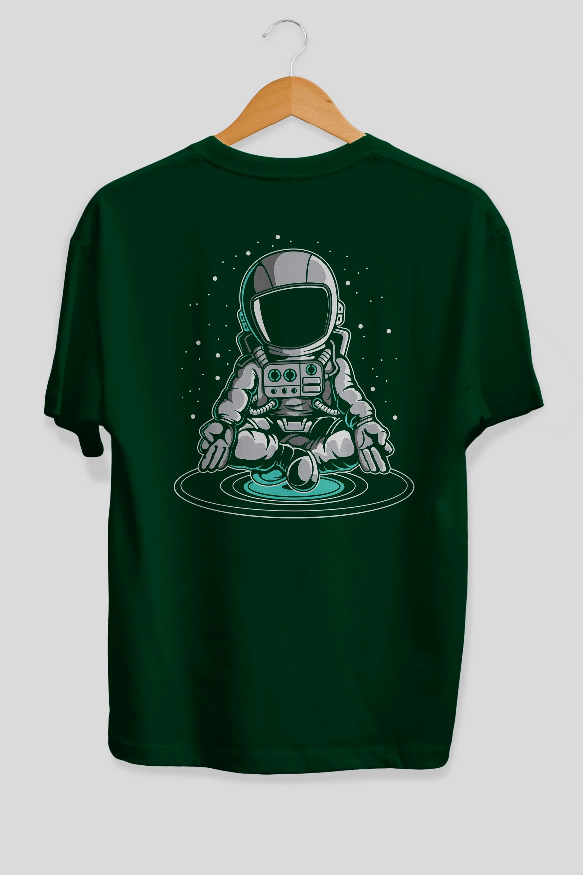 Astronaut Meditation Arka Baskılı Oversize t-shirt Erkek Kadın Unisex