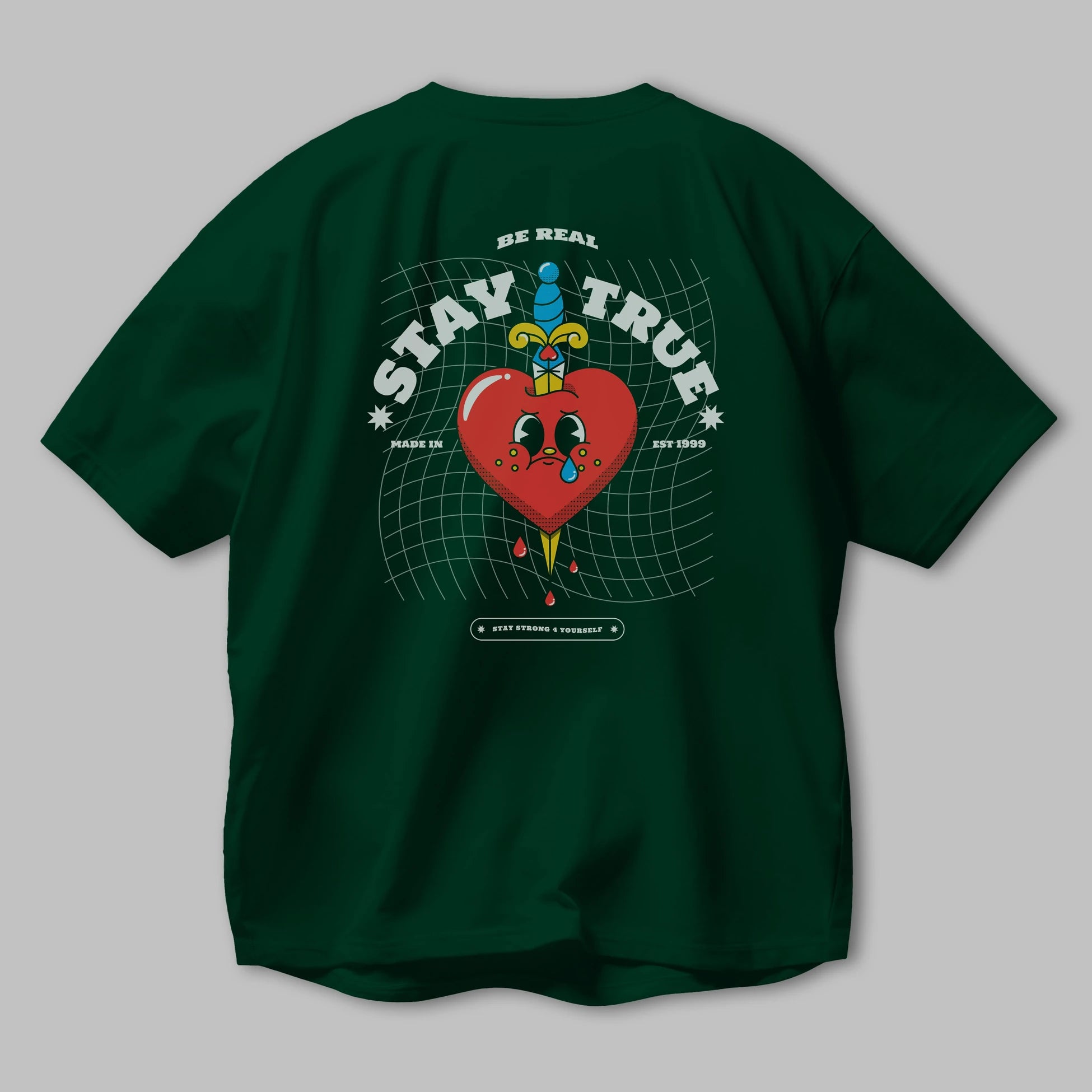 Stay True Arka Baskılı Oversize t-shirt Erkek Kadın Unisex
