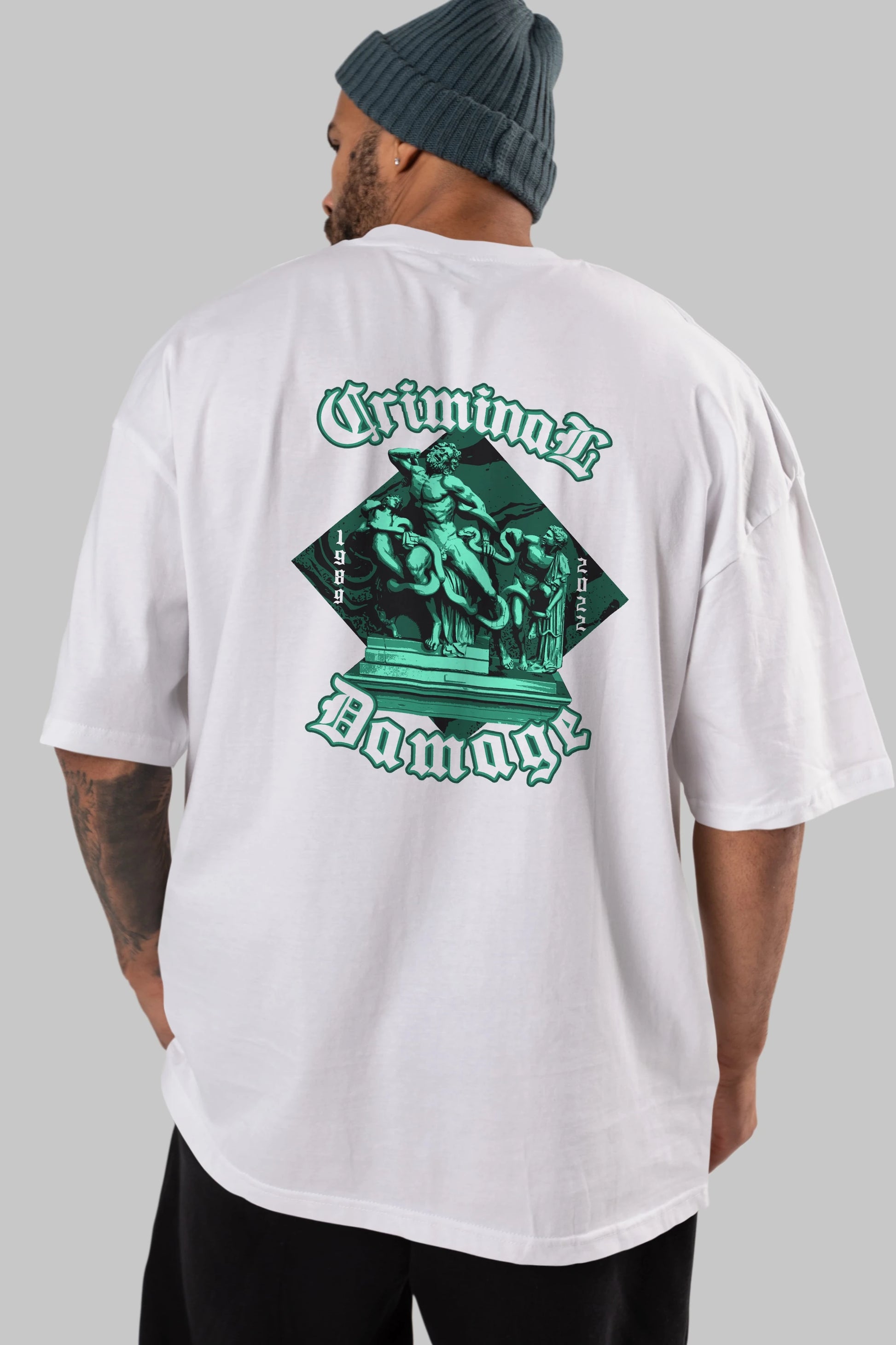 Criminal Damage Arka Baskılı Oversize t-shirt Erkek Kadın Unisex