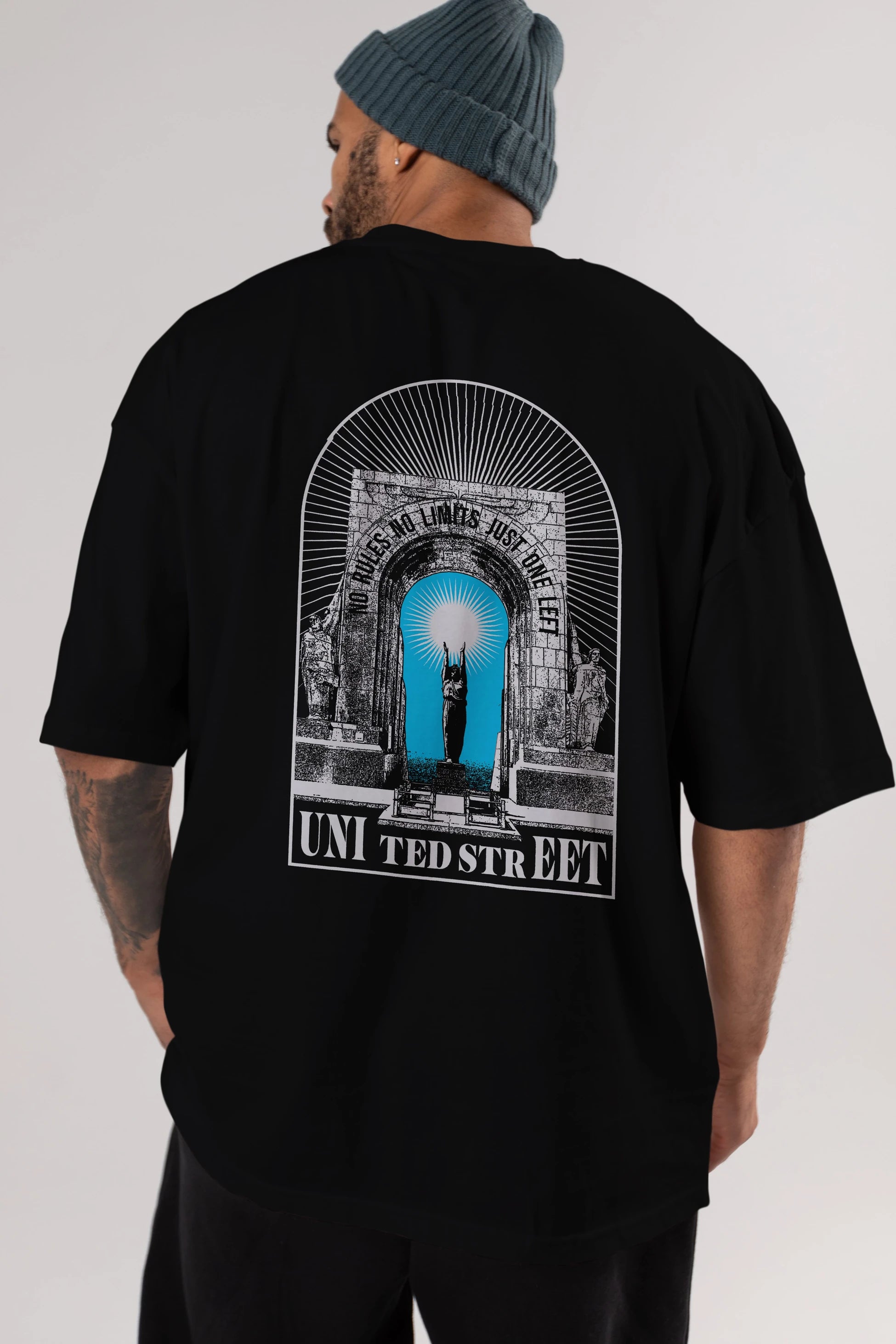 No Rules No Limits Arka Baskılı Oversize t-shirt Erkek Kadın Unisex