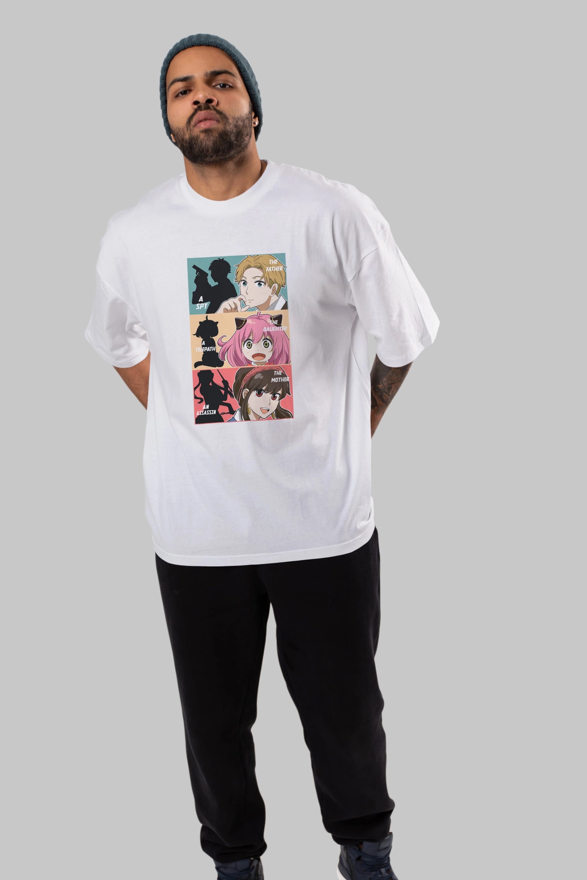 SPY X FAMILY Anime Ön Baskılı Oversize t-shirt %100 pamuk Erkek Kadın Unisex