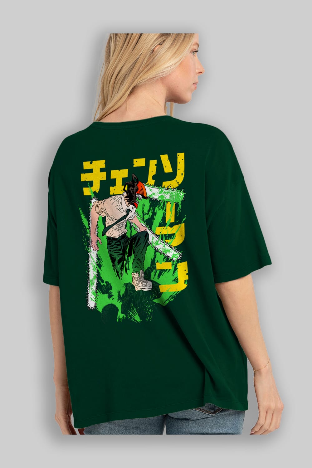 CHAINSAWMAN DENJI Anime Arka Baskılı Oversize t-shirt Erkek Kadın Unisex