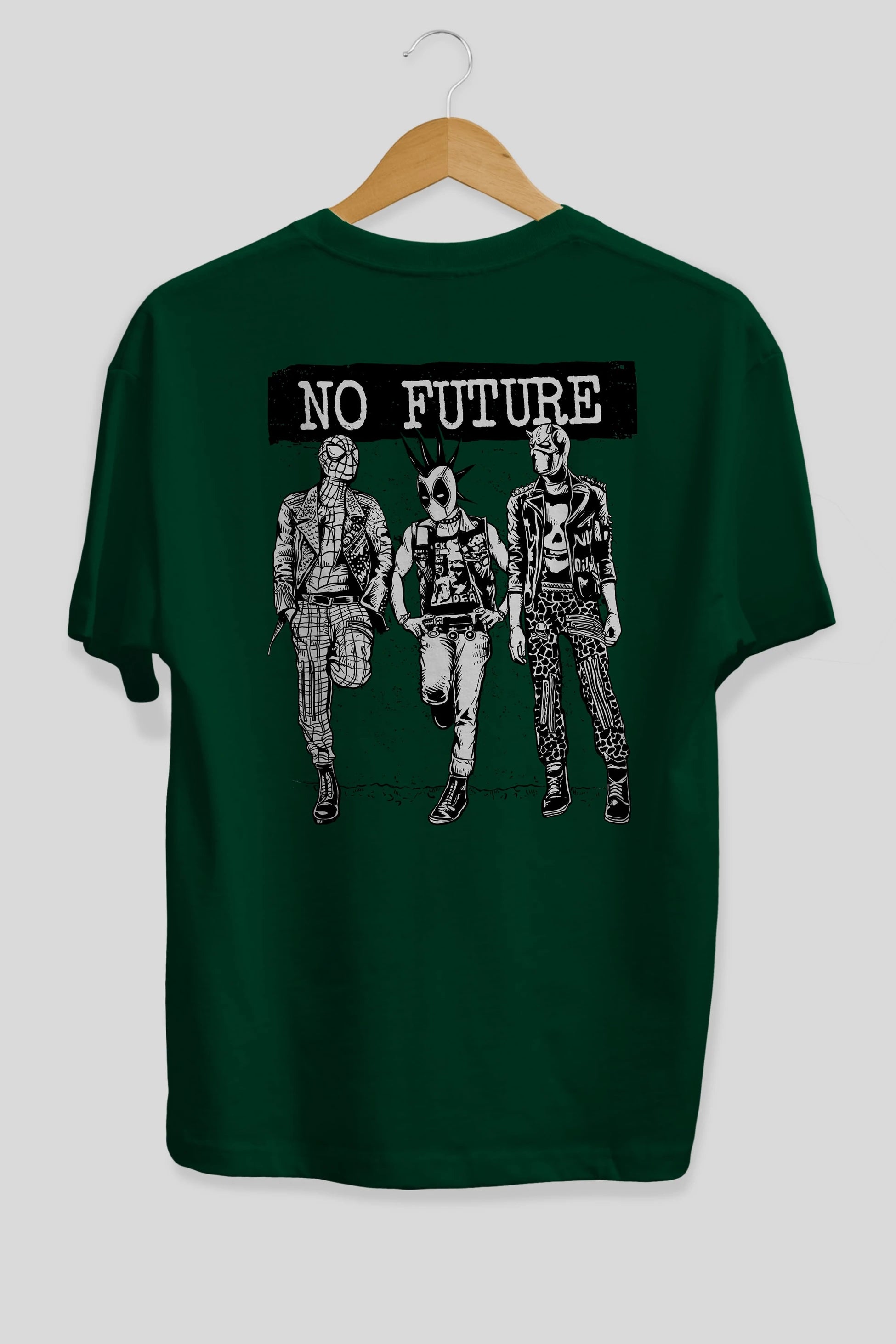 No Future Arka Baskılı Oversize t-shirt Erkek Kadın Unisex %100 Pamuk