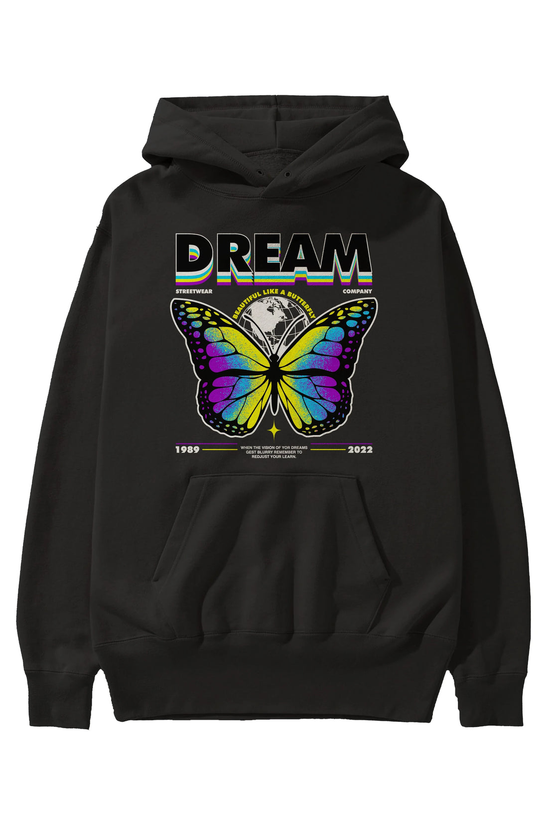 Dream Company Ön Baskılı Hoodie Oversize Kapüşonlu Sweatshirt Erkek Kadın Unisex
