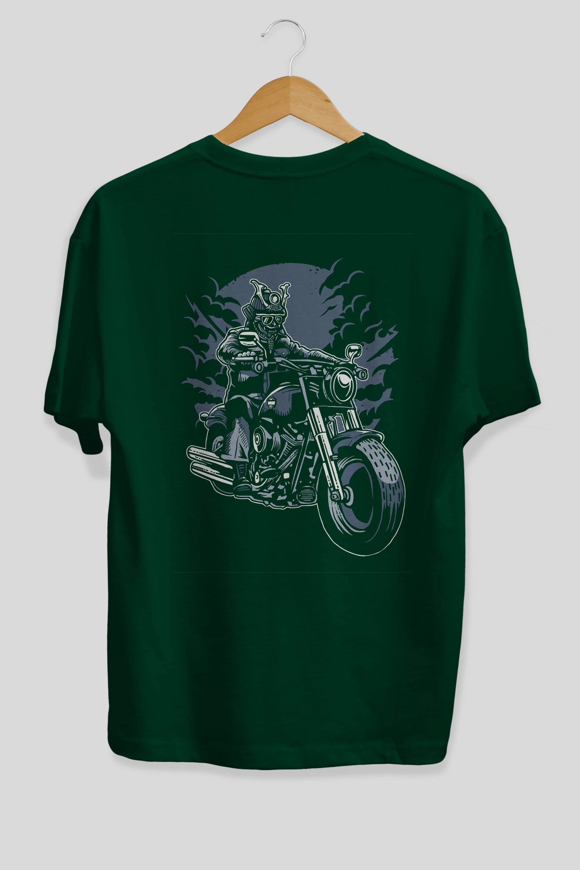 Samurai Ride Arka Baskılı Oversize t-shirt Erkek Kadın Unisex %100 Pamuk