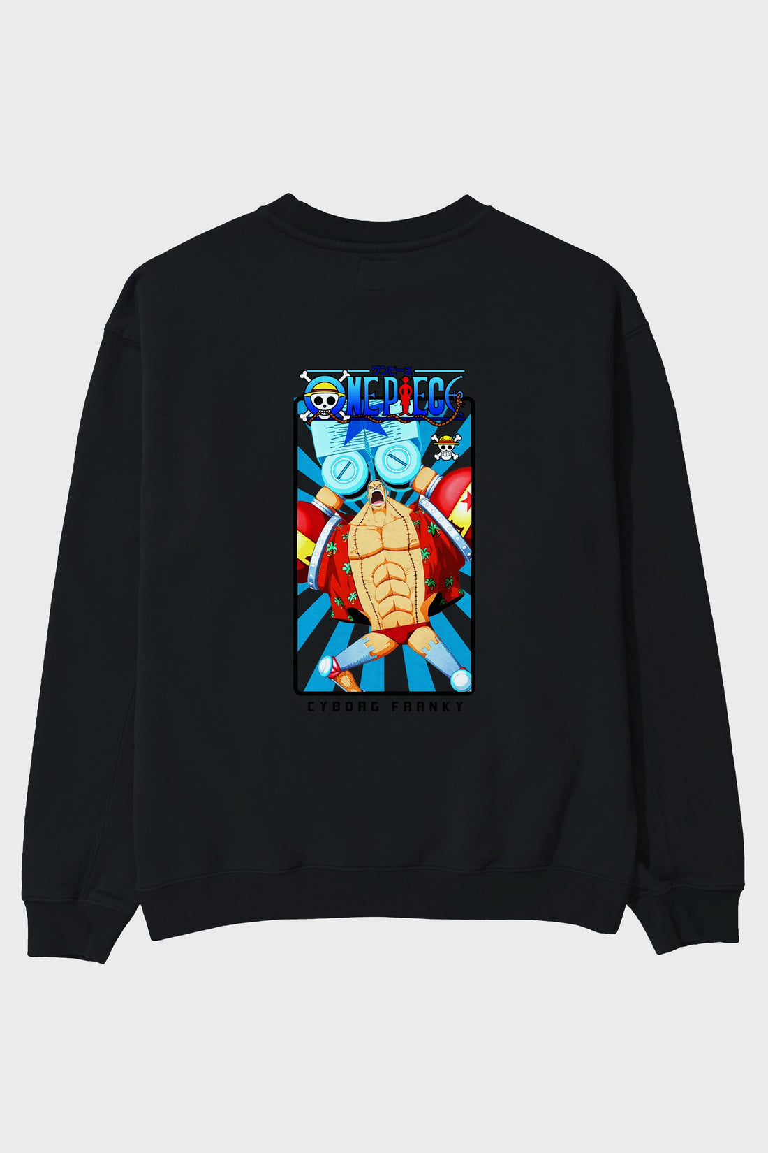 Franky Arka Baskılı Anime Oversize Sweatshirt Erkek Kadın Unisex