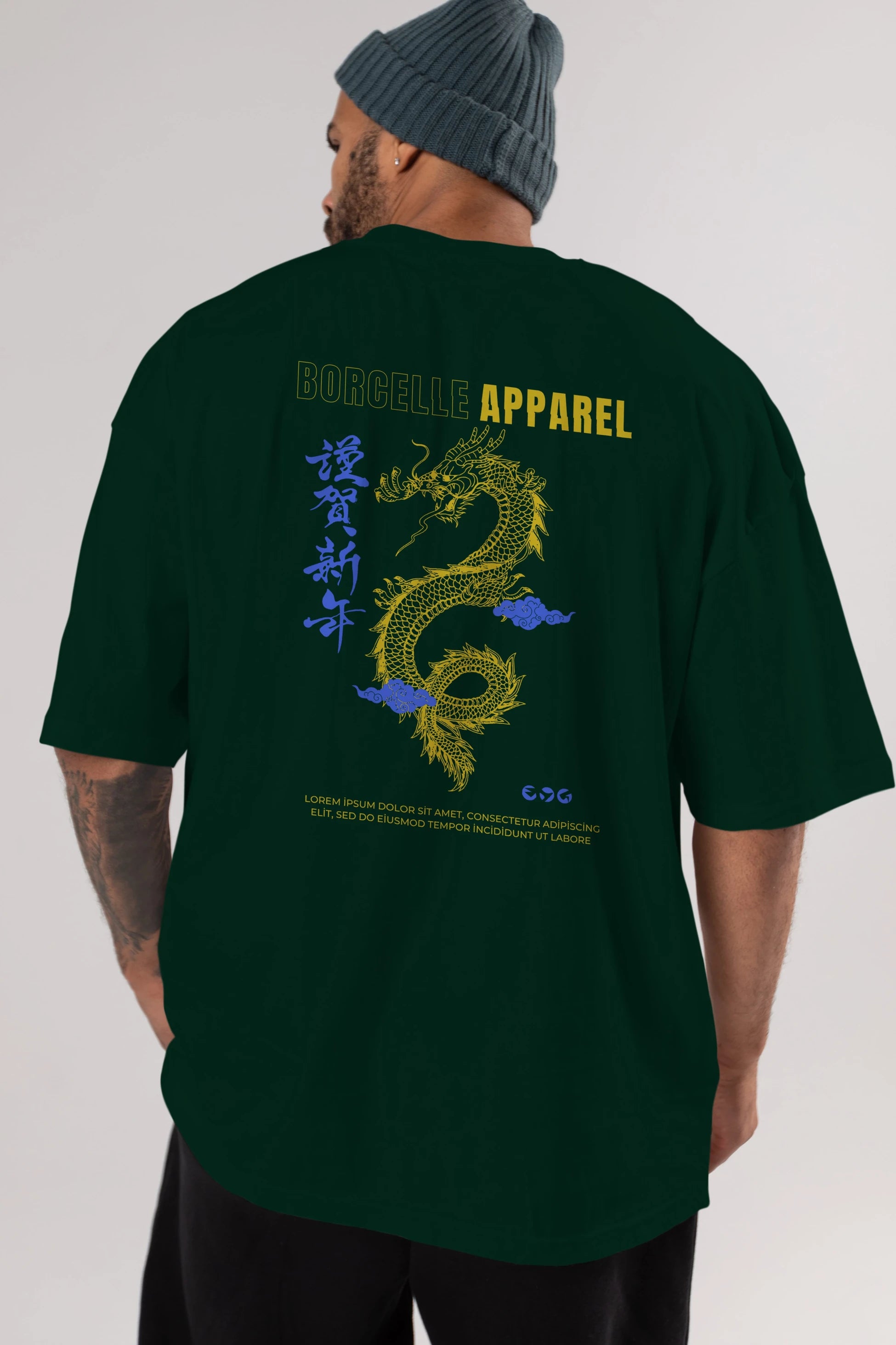 Borcelle Apparel Yazılı Arka Baskılı Oversize t-shirt Erkek Kadın Unisex