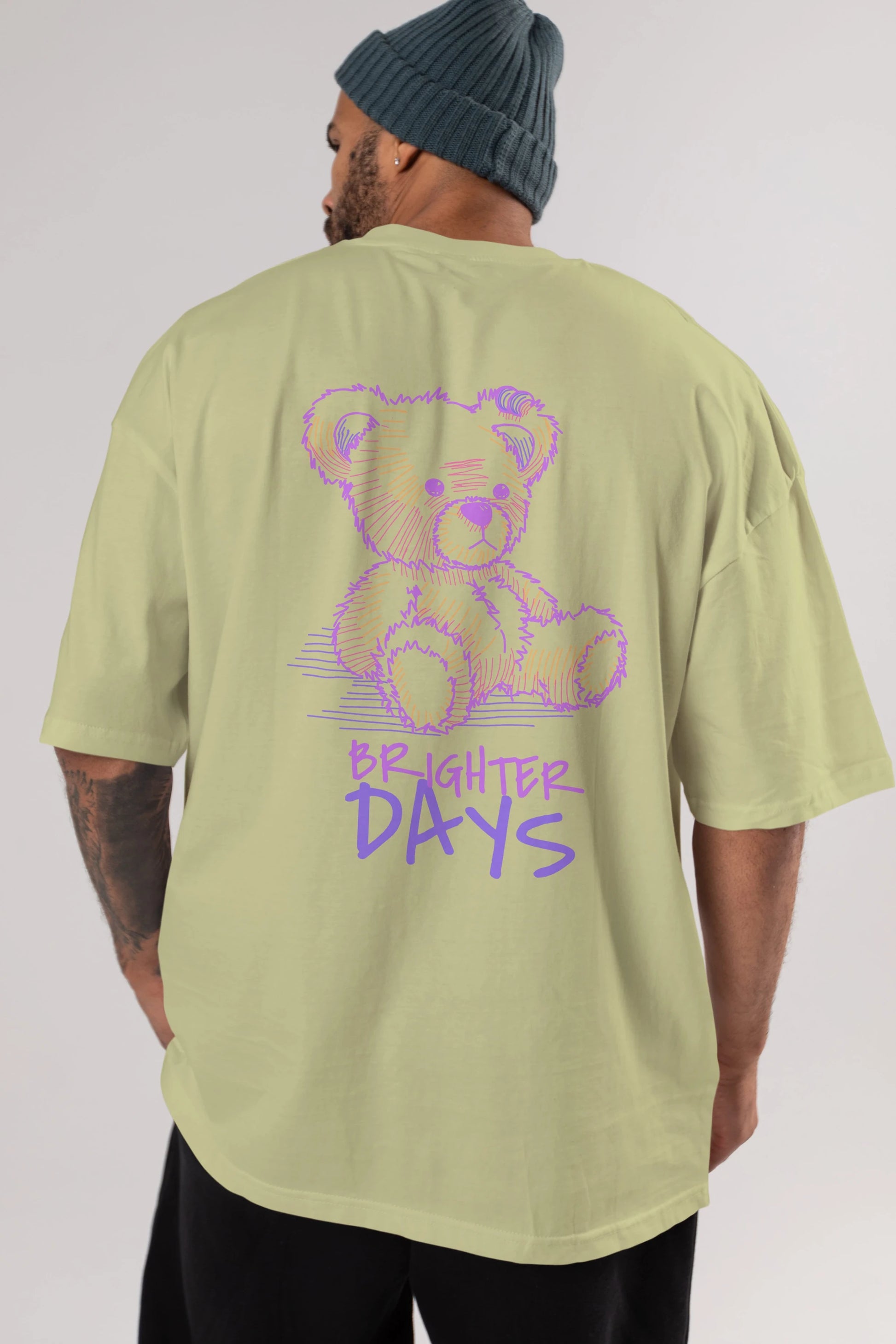 Brighter Days Arka Baskılı Oversize t-shirt Erkek Kadın Unisex
