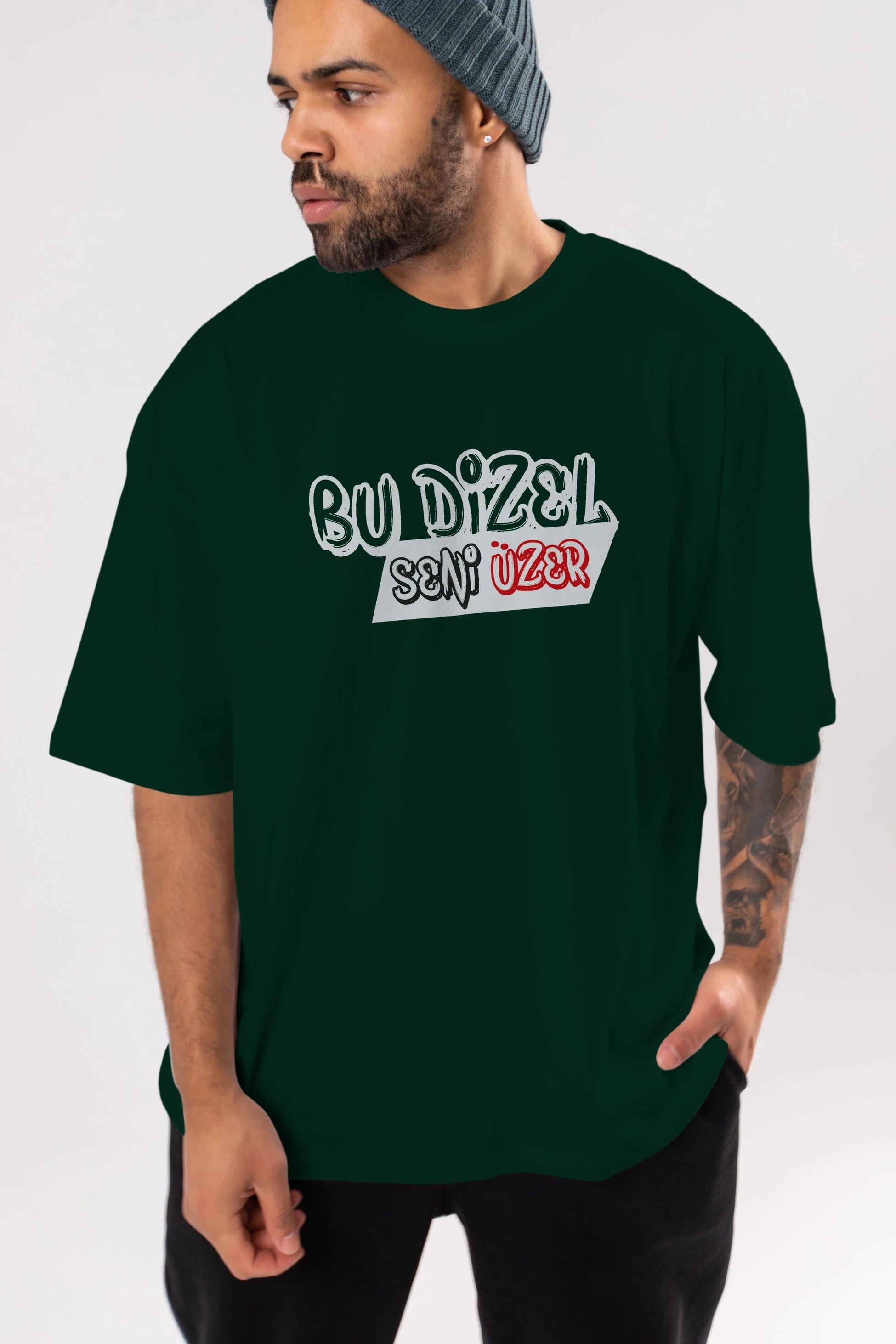 Bu Dizel Seni Üzer Ön Baskılı Oversize t-shirt %100 pamuk Erkek Kadın Unisex