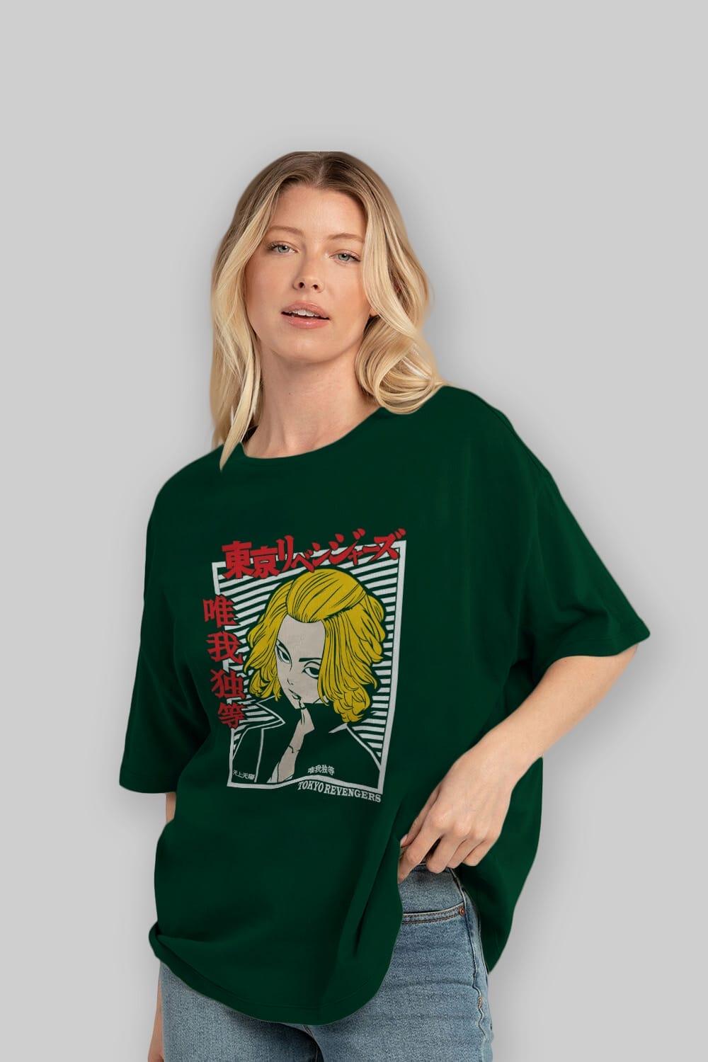 TokyoRev. M Anime Ön Baskılı Oversize t-shirt %100 pamuk Erkek Kadın Unisex