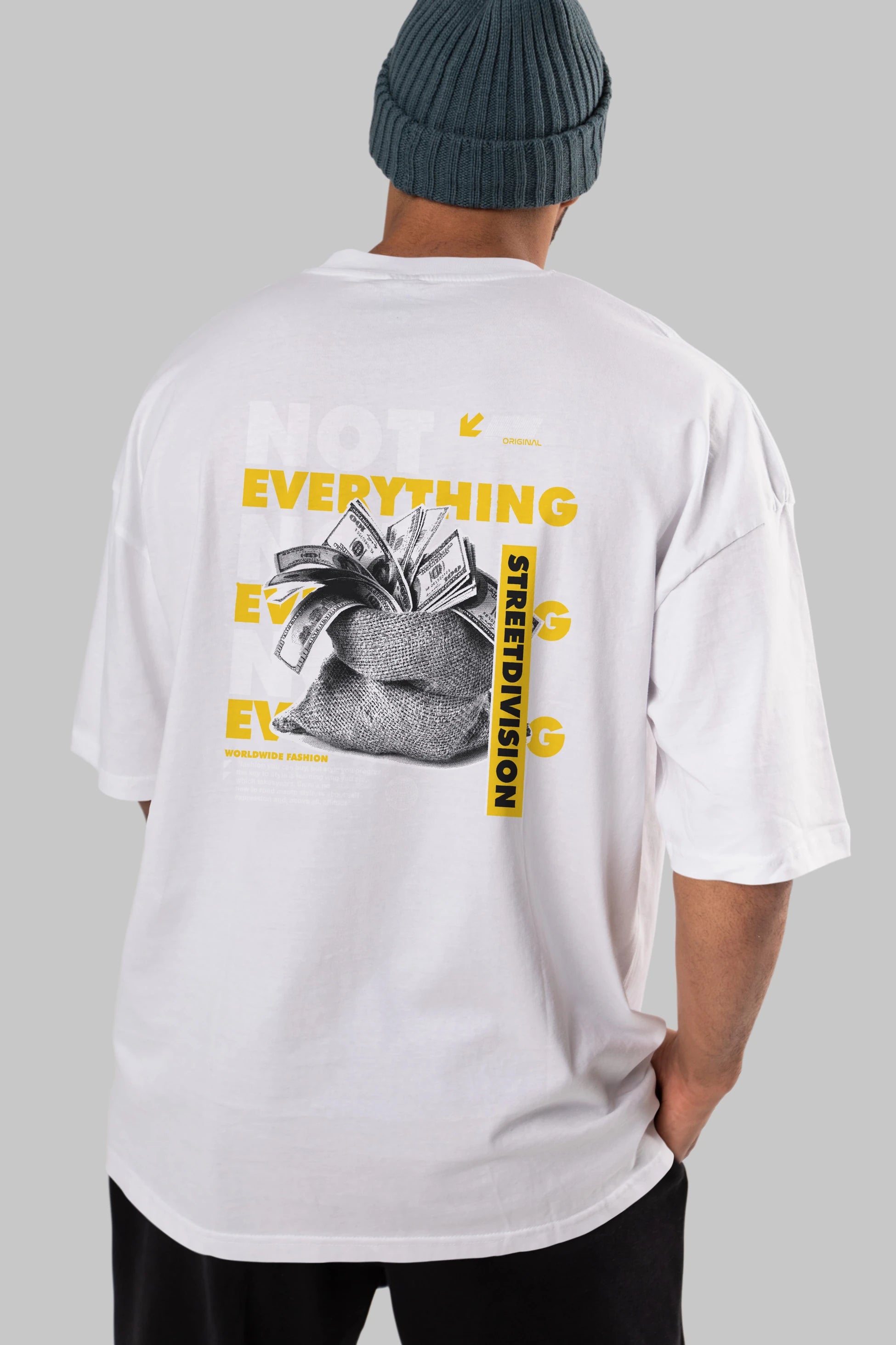 Not Everything Arka Baskılı Oversize t-shirt Erkek Kadın Unisex