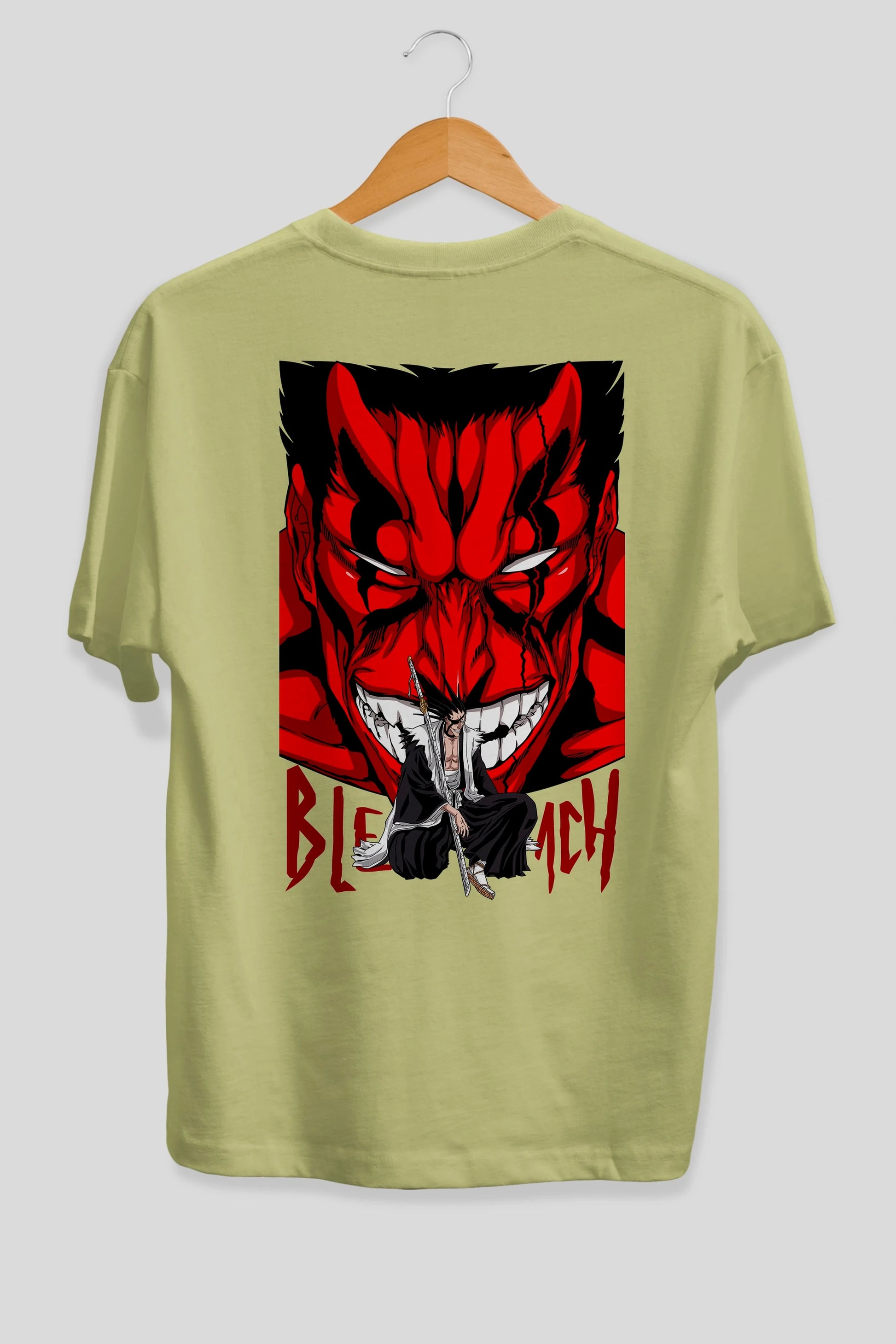 KENPACHI ZARAKI BLEACH Anime Arka Baskılı Oversize t-shirt Erkek Kadın Unisex