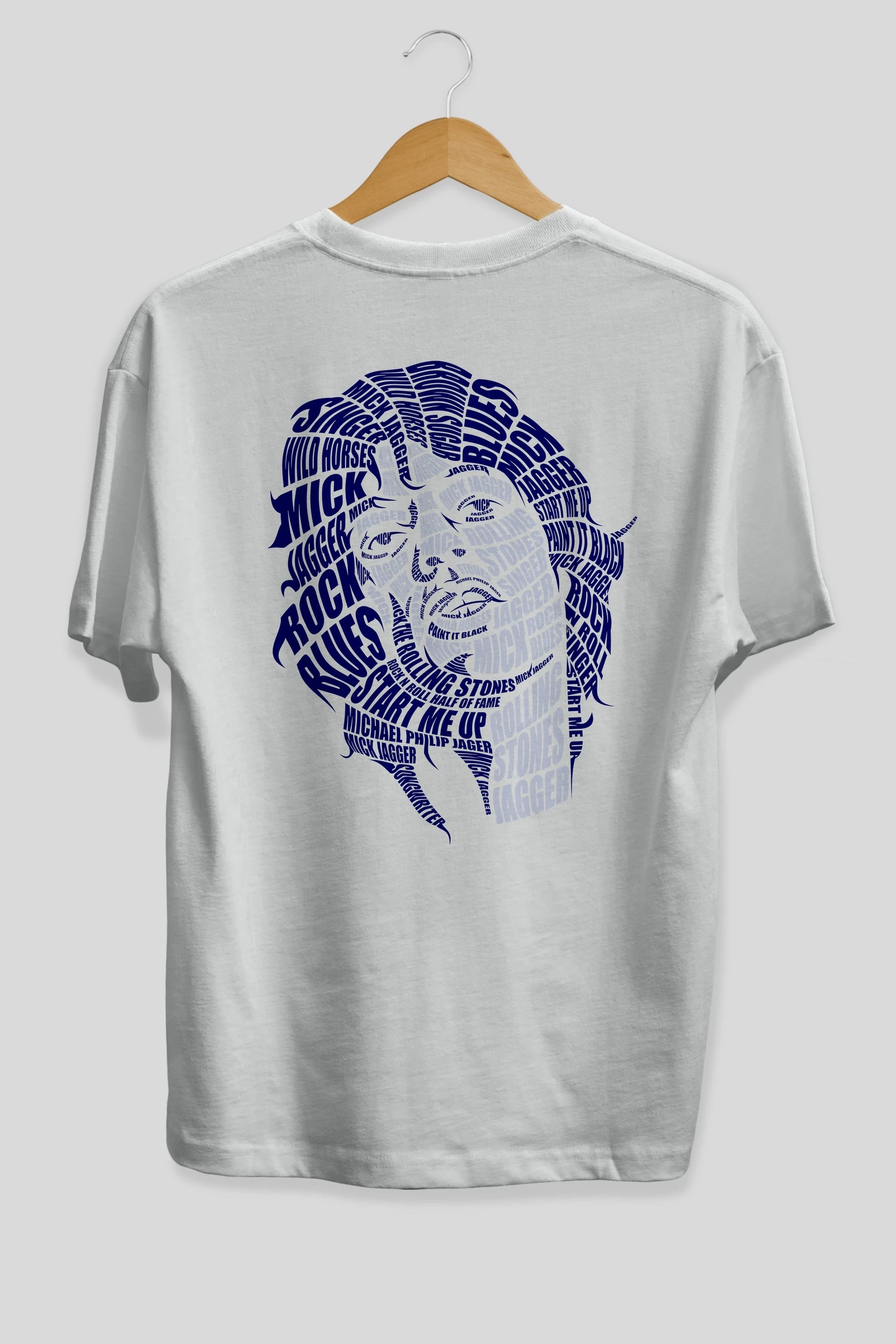 Mick Jagger Calligram Arka Baskılı Oversize t-shirt %100 pamuk Erkek Kadın Unisex