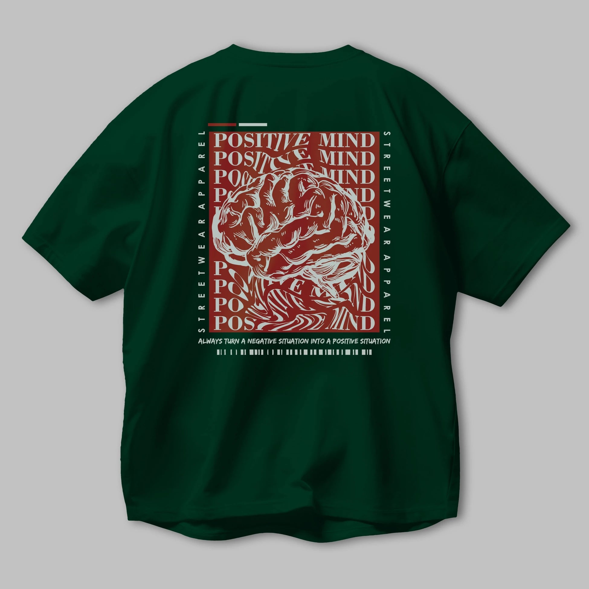 Positive Mind Arka Baskılı Oversize t-shirt Erkek Kadın Unisex