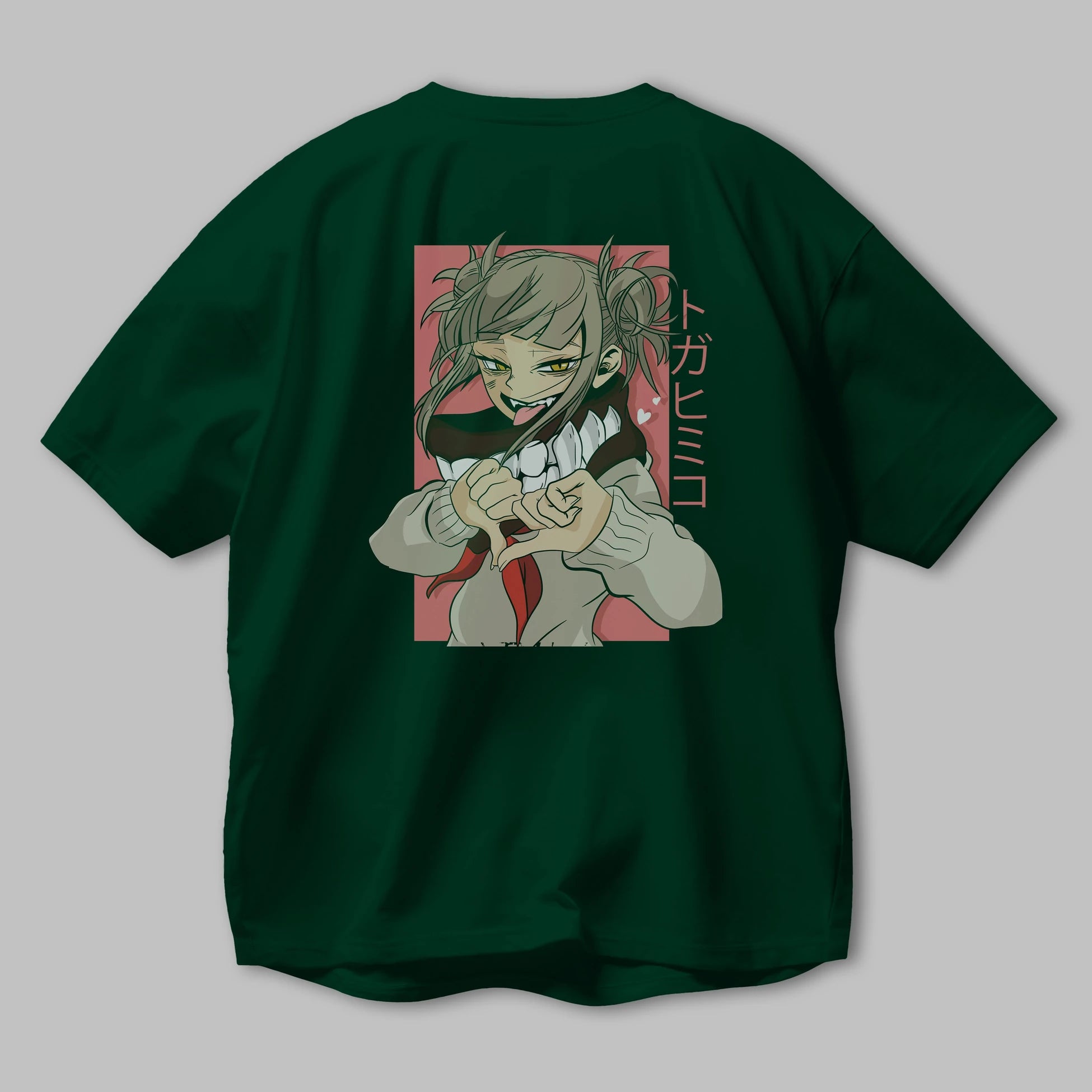 Himiko Toga Anime Arka Baskılı Oversize t-shirt Erkek Kadın Unisex