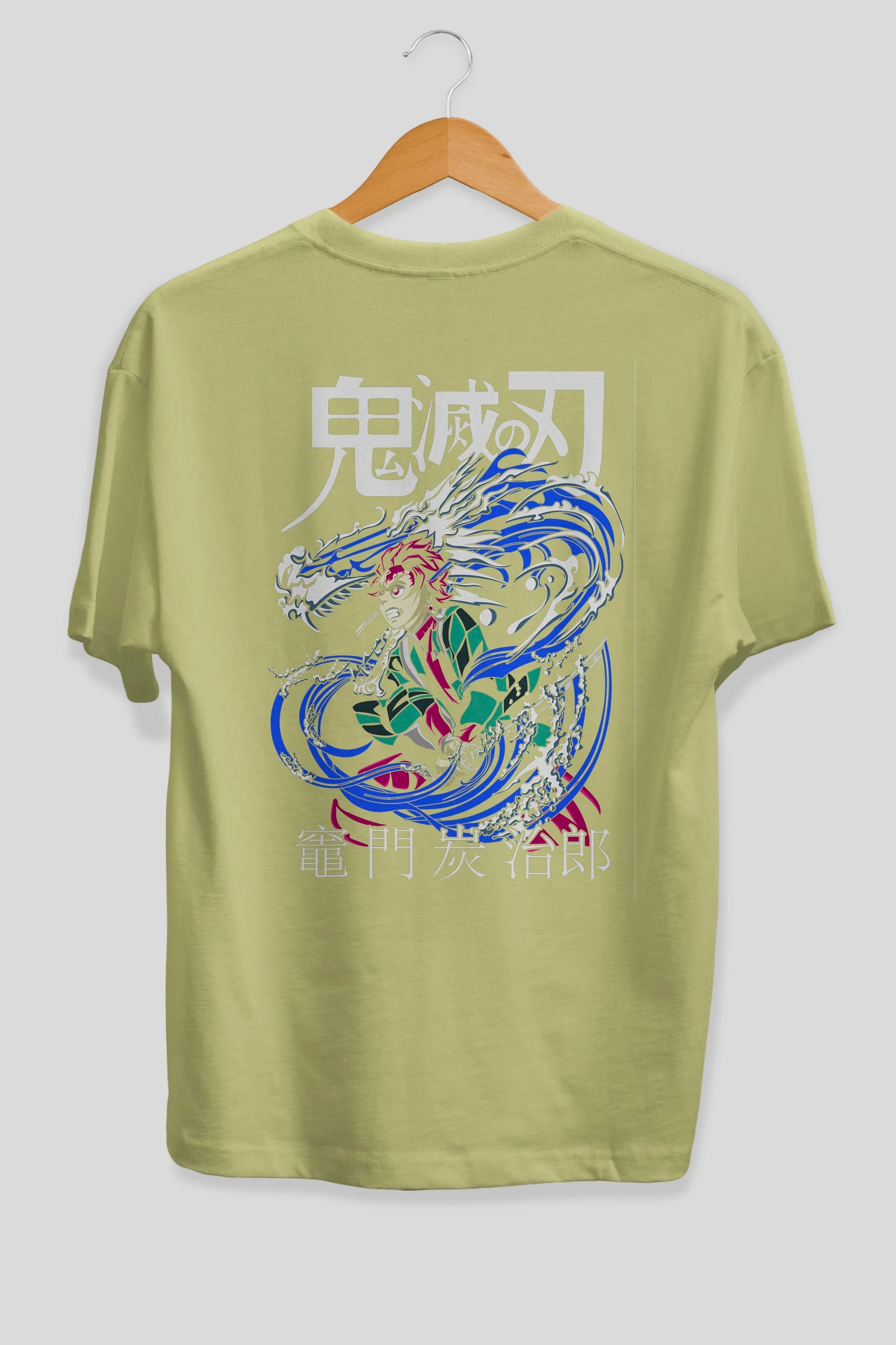 TANJIRO KAMADO 2 Anime Arka Baskılı Oversize t-shirt Erkek Kadın Unisex