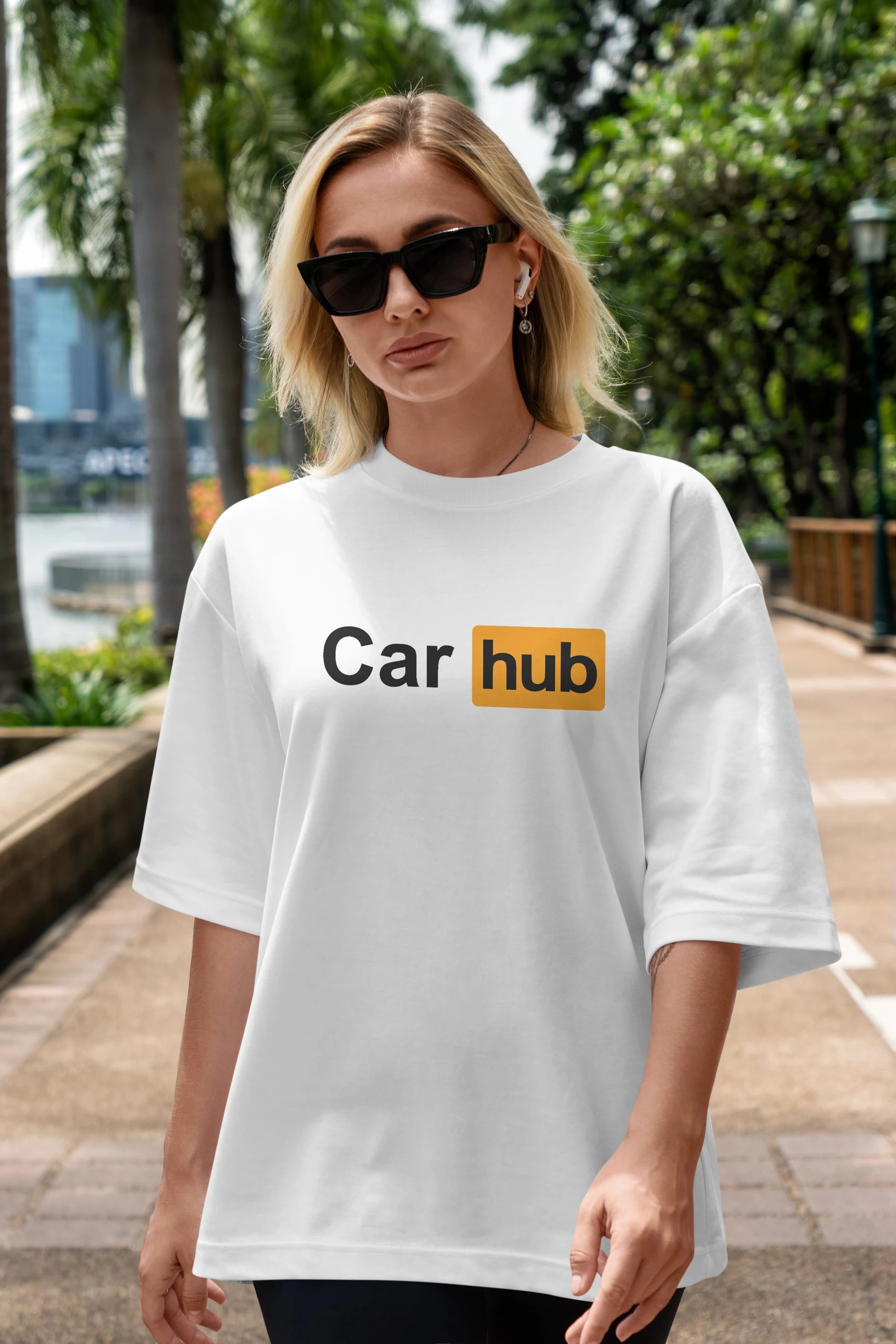 Car Hub Ön Baskılı Oversize t-shirt %100 pamuk Erkek Kadın Unisex