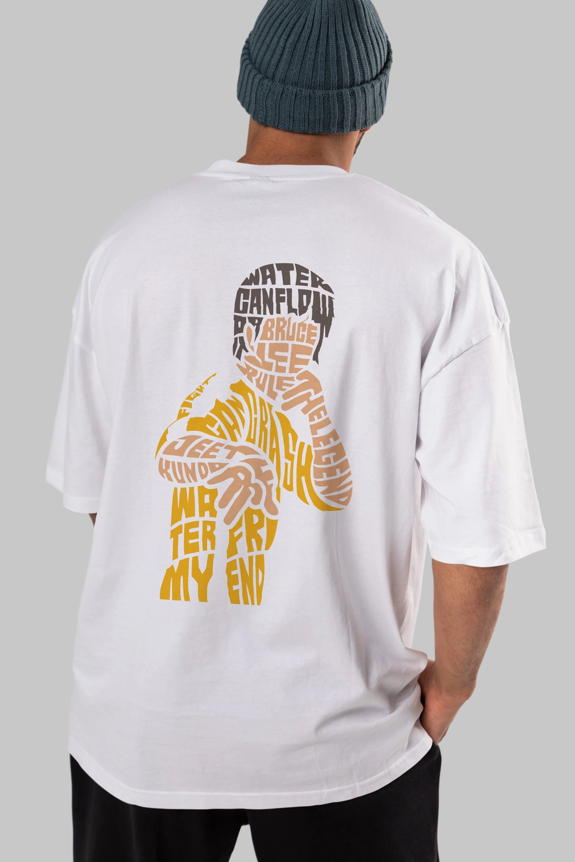 Bruce Lee Arka Baskılı Oversize t-shirt %100 pamuk Erkek Kadın Unisex