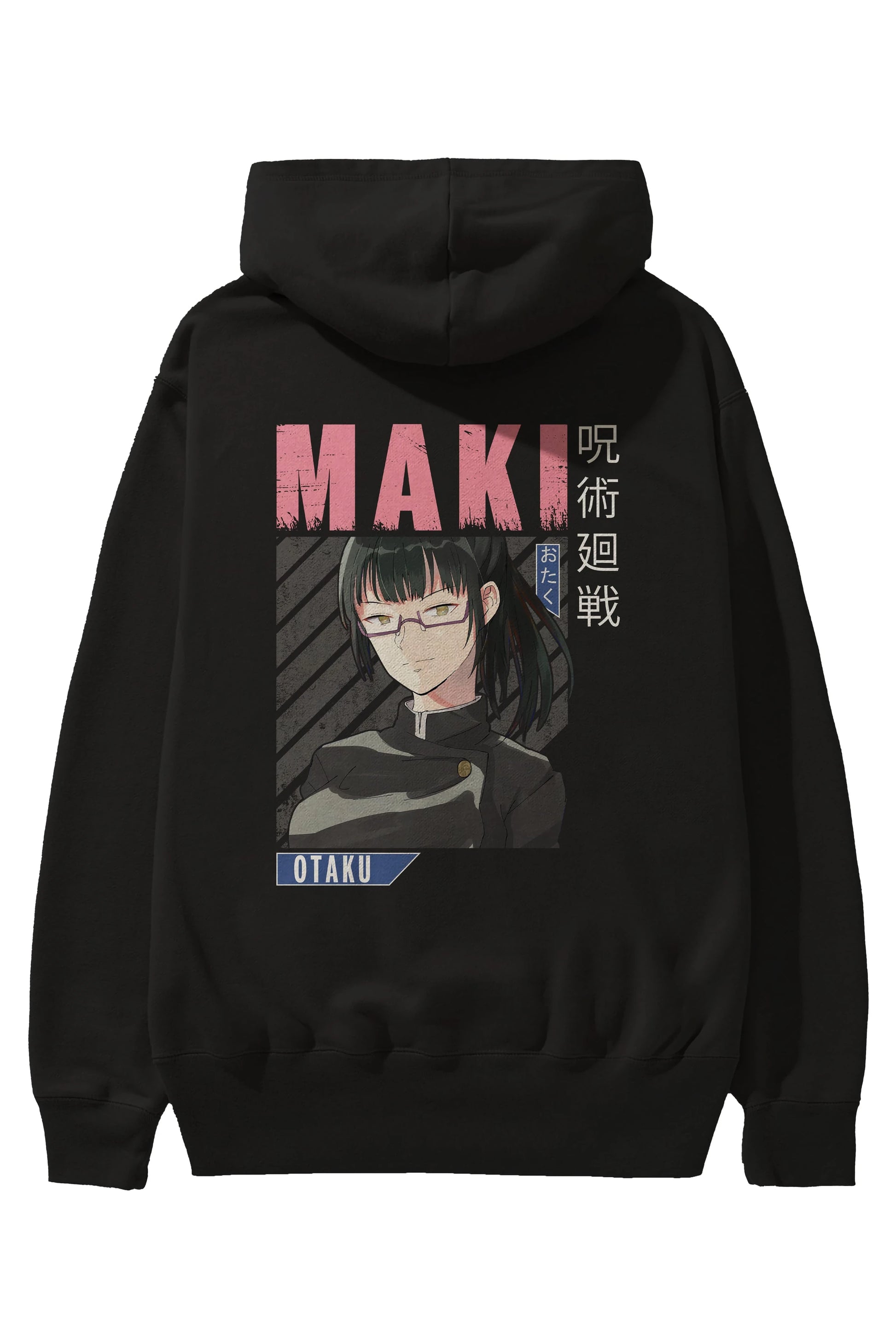 Maki Zenin CHAINSAWMAN 1 Anime Arka Baskılı Hoodie Oversize Kapüşonlu Sweatshirt Erkek Kadın Unisex
