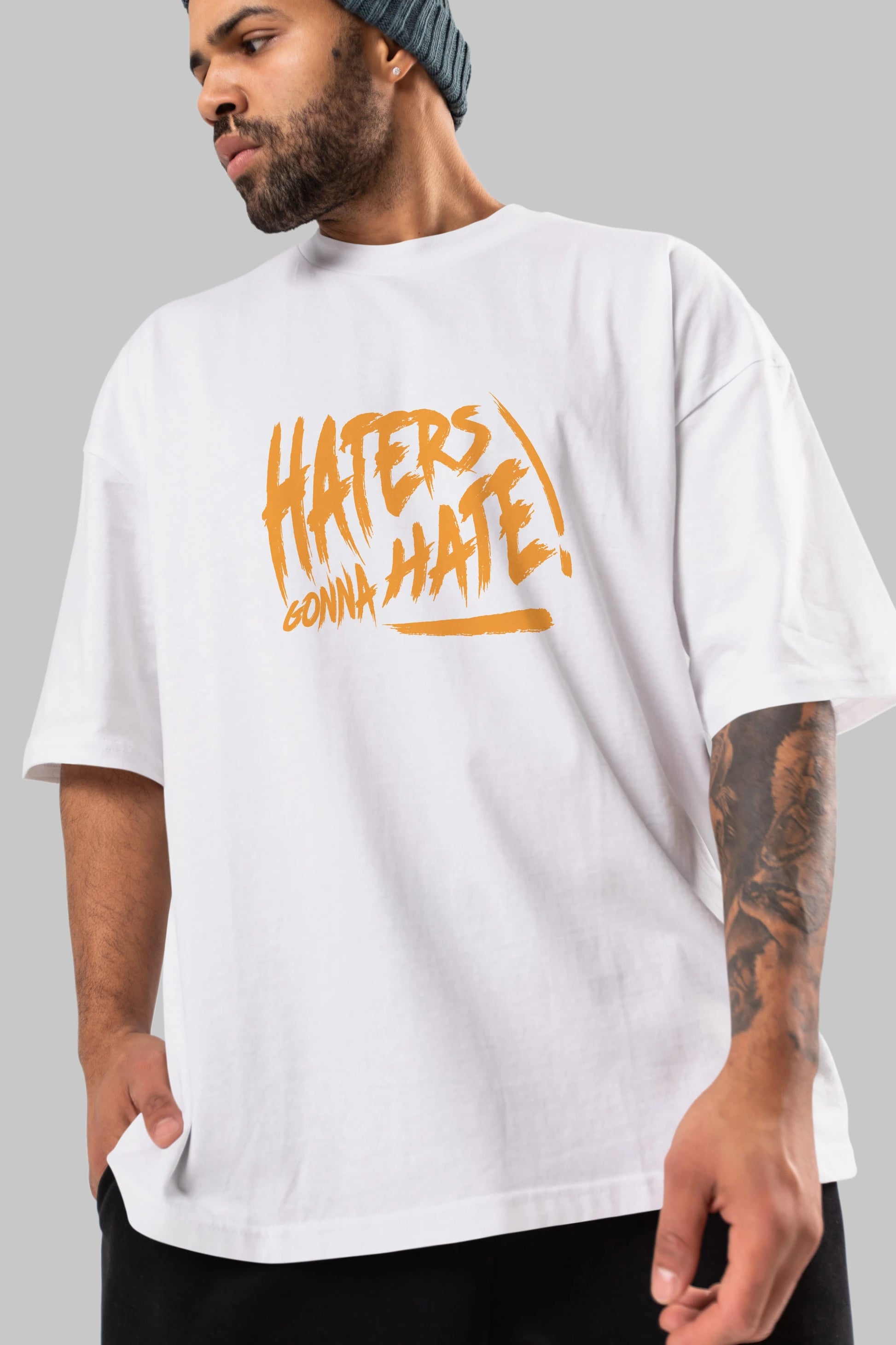 Hater Gonna Hate Ön Baskılı Oversize t-shirt Erkek Kadın Unisex