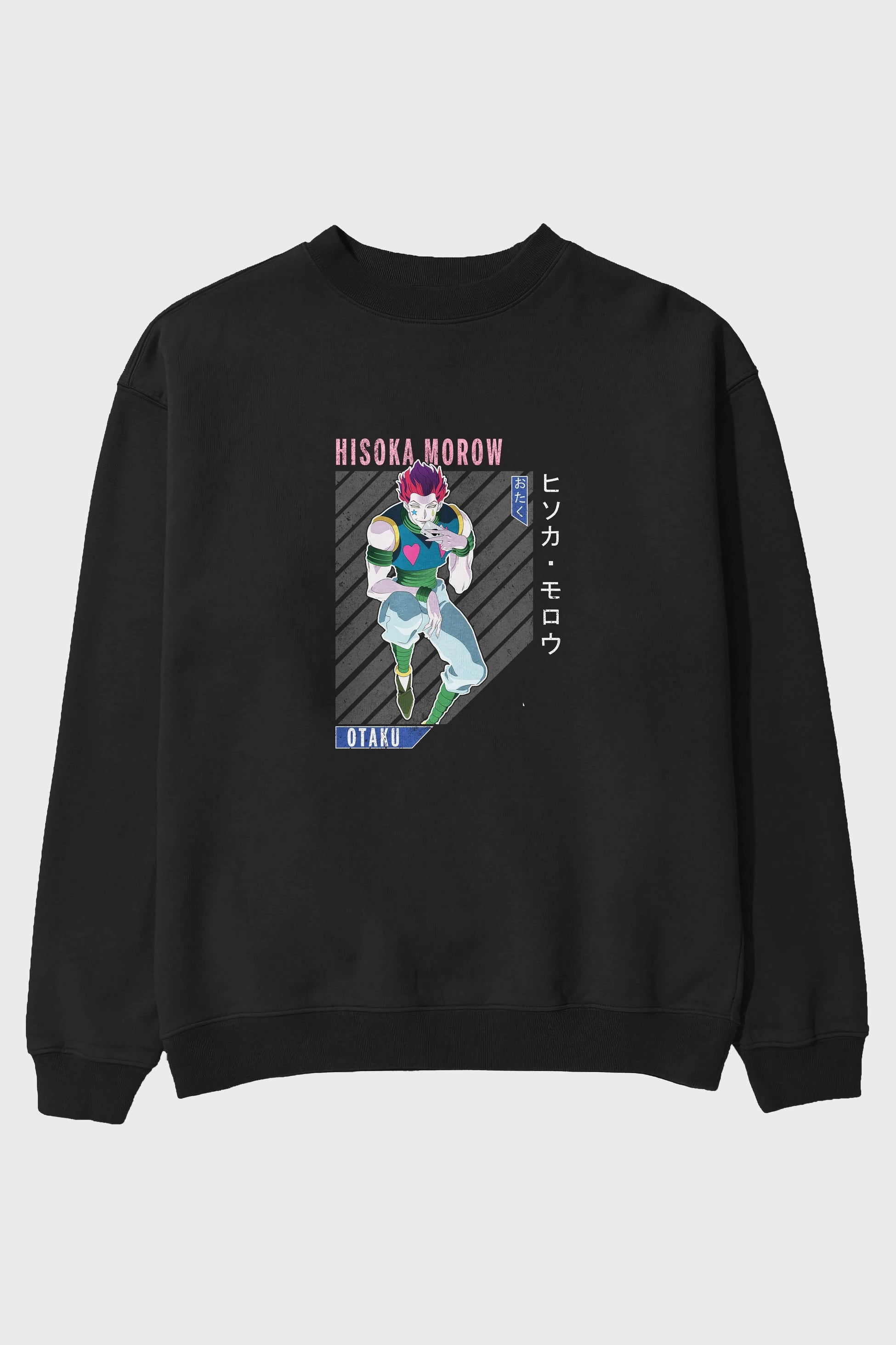 Hisoka Morow 2 2 Anime Ön Baskılı Oversize Sweatshirt Erkek Kadın Unisex