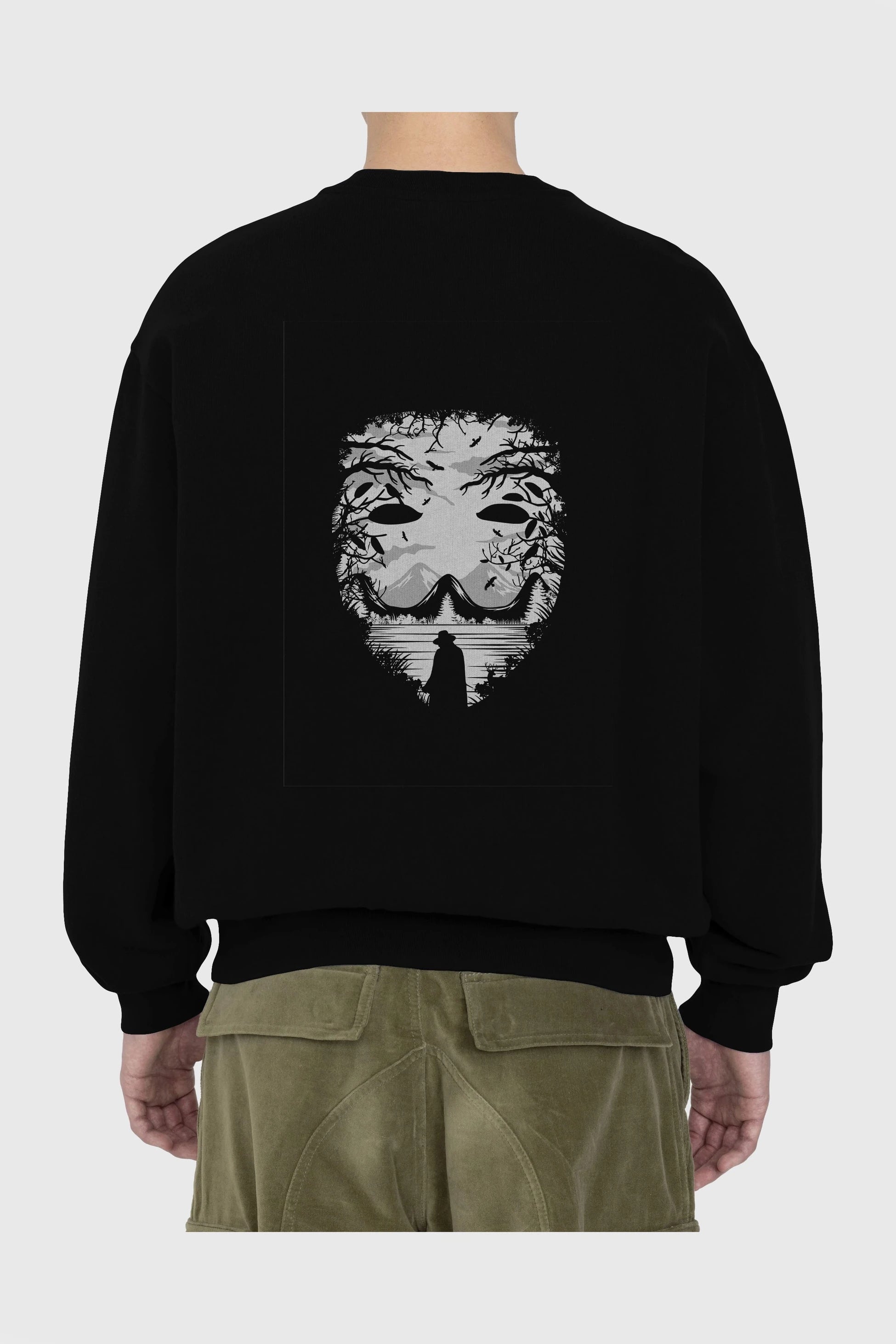 The Mask (2) Arka Baskılı Oversize Sweatshirt Erkek Kadın Unisex