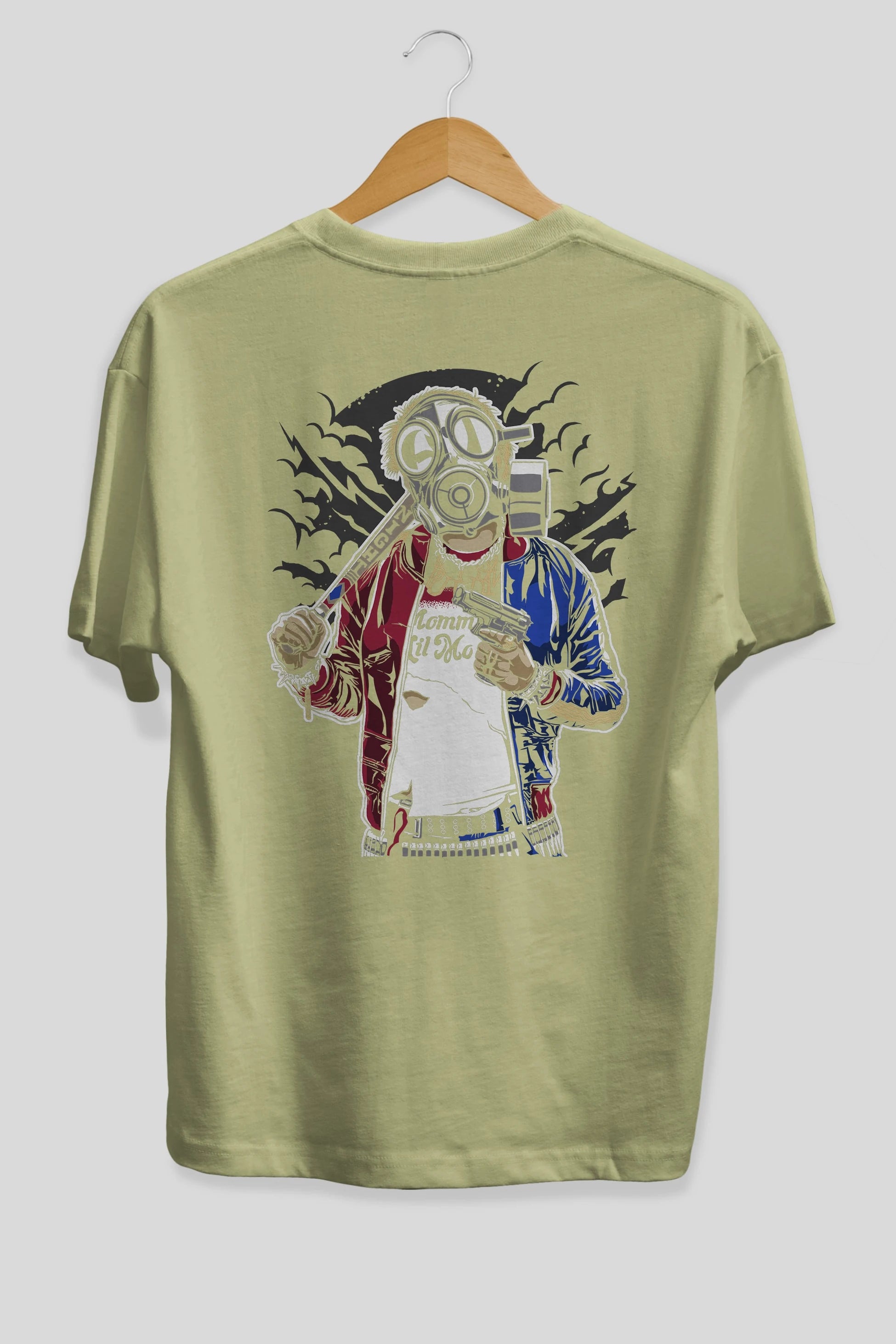 Suicide Gasmask Arka Baskılı Oversize t-shirt Erkek Kadın Unisex %100 Pamuk