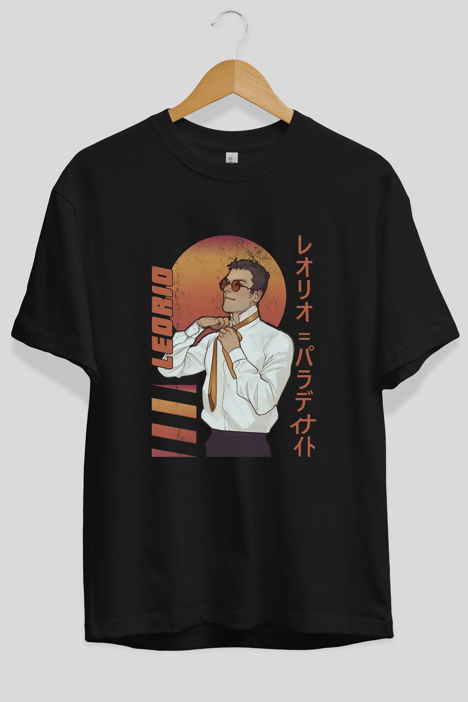Leorio Paladiknight 5 (2) Anime Ön Baskılı Oversize t-shirt %100 pamuk Erkek Kadın Unisex