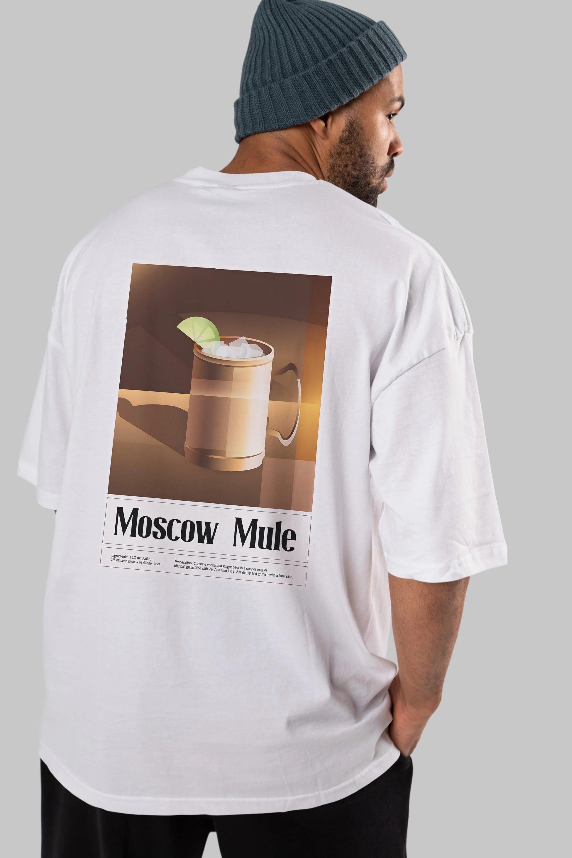 Moscow Mule 3 Arka Baskılı Oversize t-shirt Erkek Kadın Unisex %100 Pamuk Bisiklet Yaka tişort
