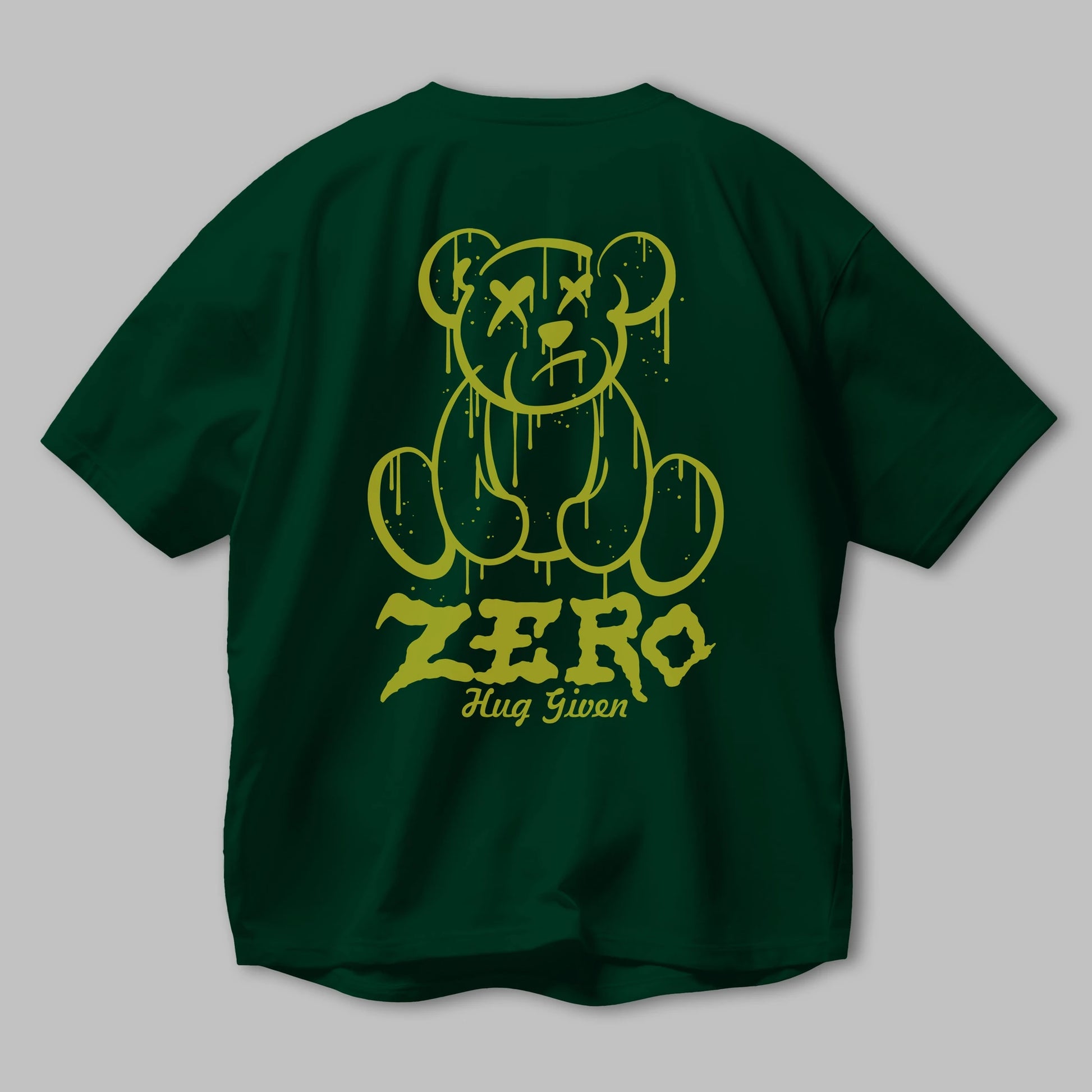 Zero Hug Given Bear Arka Baskılı Oversize t-shirt Erkek Kadın Unisex