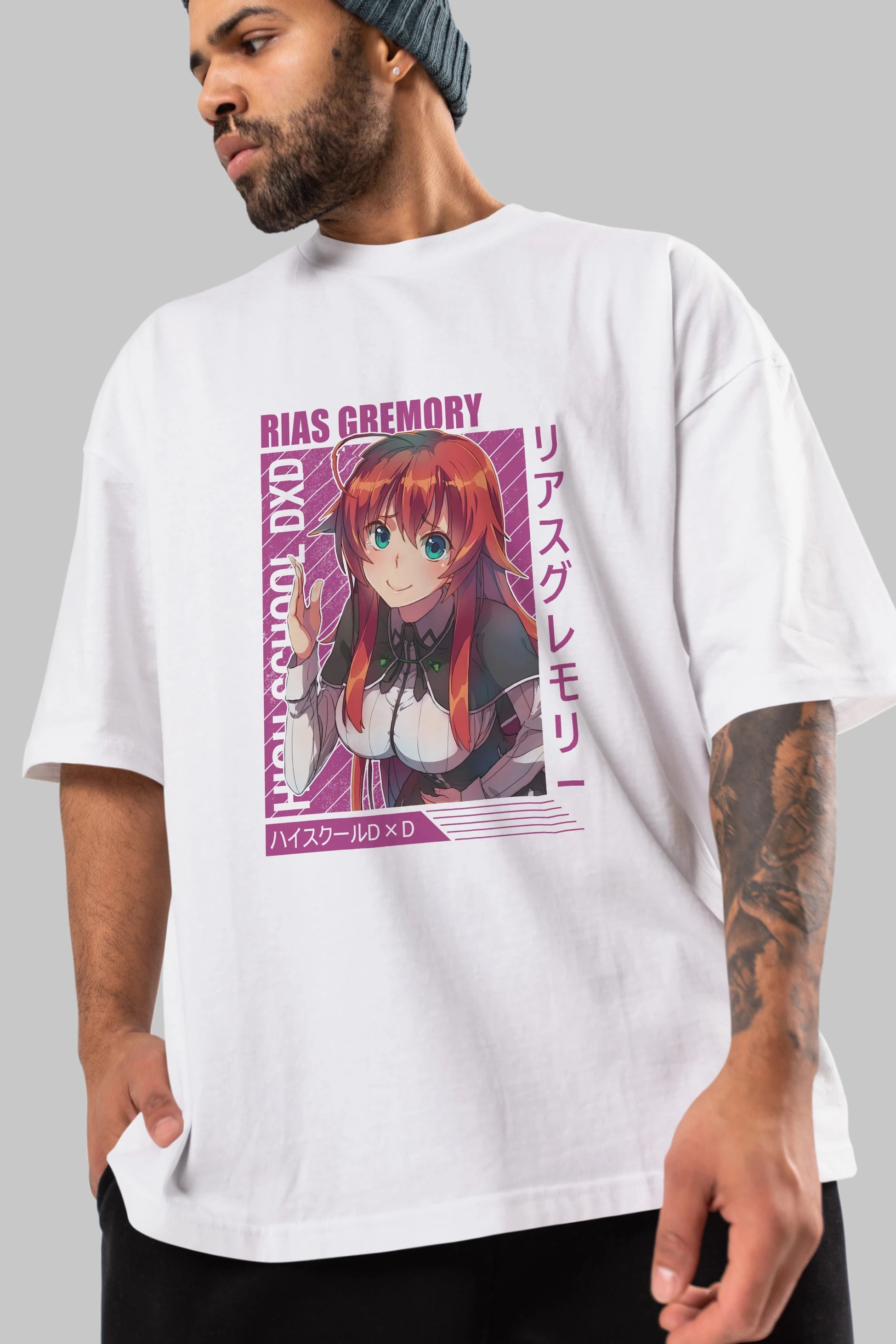 Rias Gremory 10 Anime Ön Baskılı Oversize t-shirt %100 pamuk Erkek Kadın Unisex